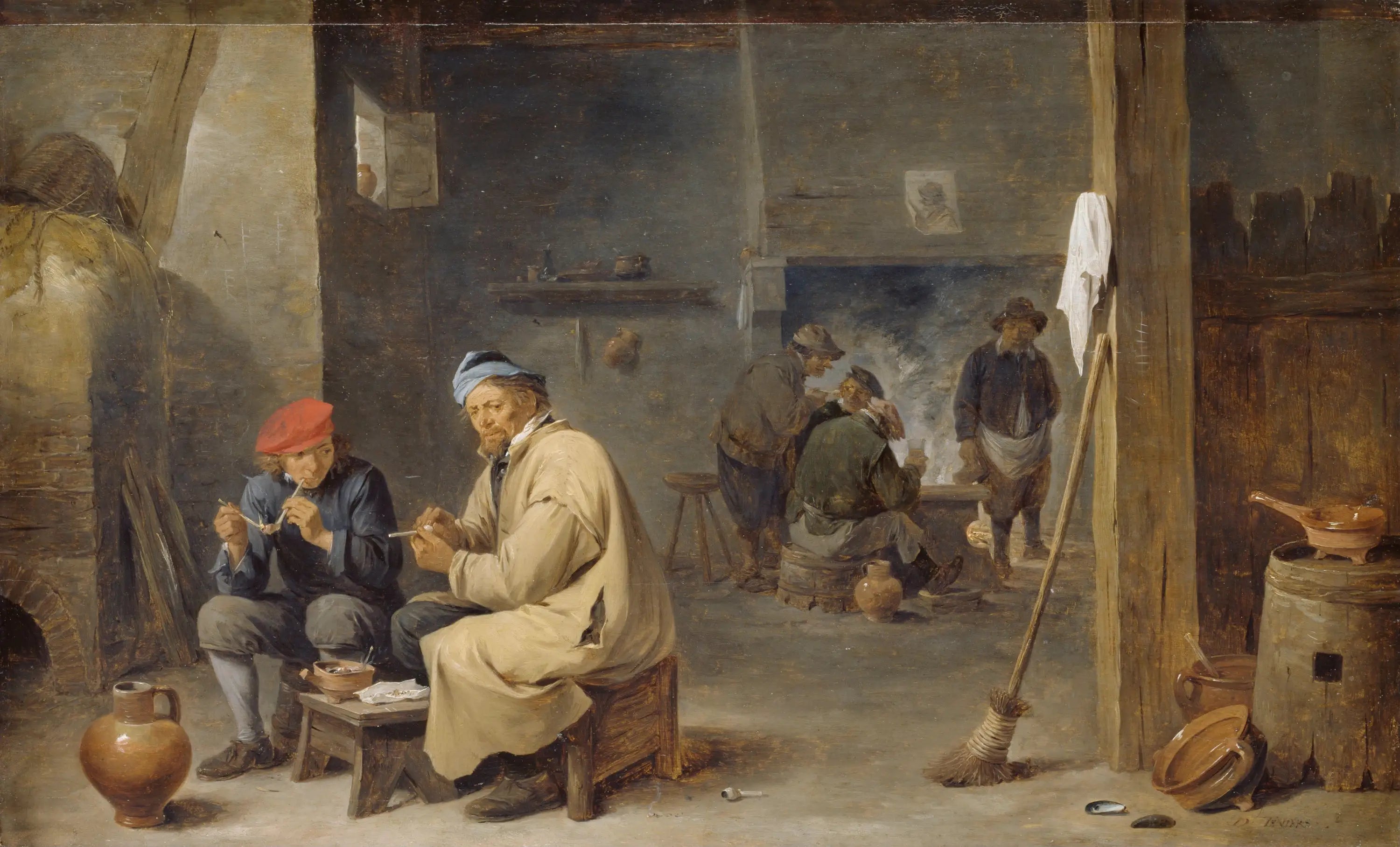 Intérieur d’une taverne avec des paysans fumeurs - David Teniers le Jeune - Alpha Reproduction