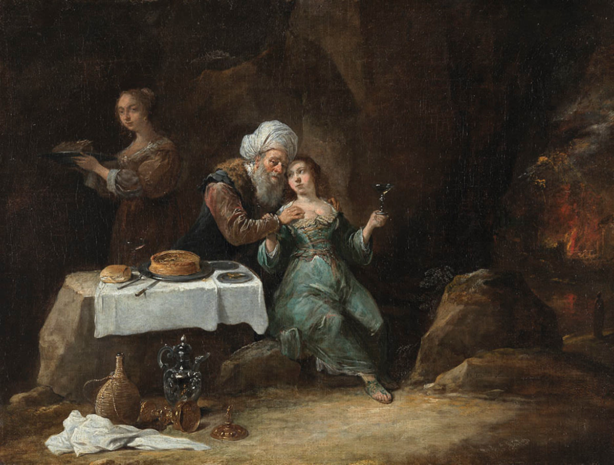 Lot enivré par ses filles (Genèse 19:33) - David Teniers le Jeune
