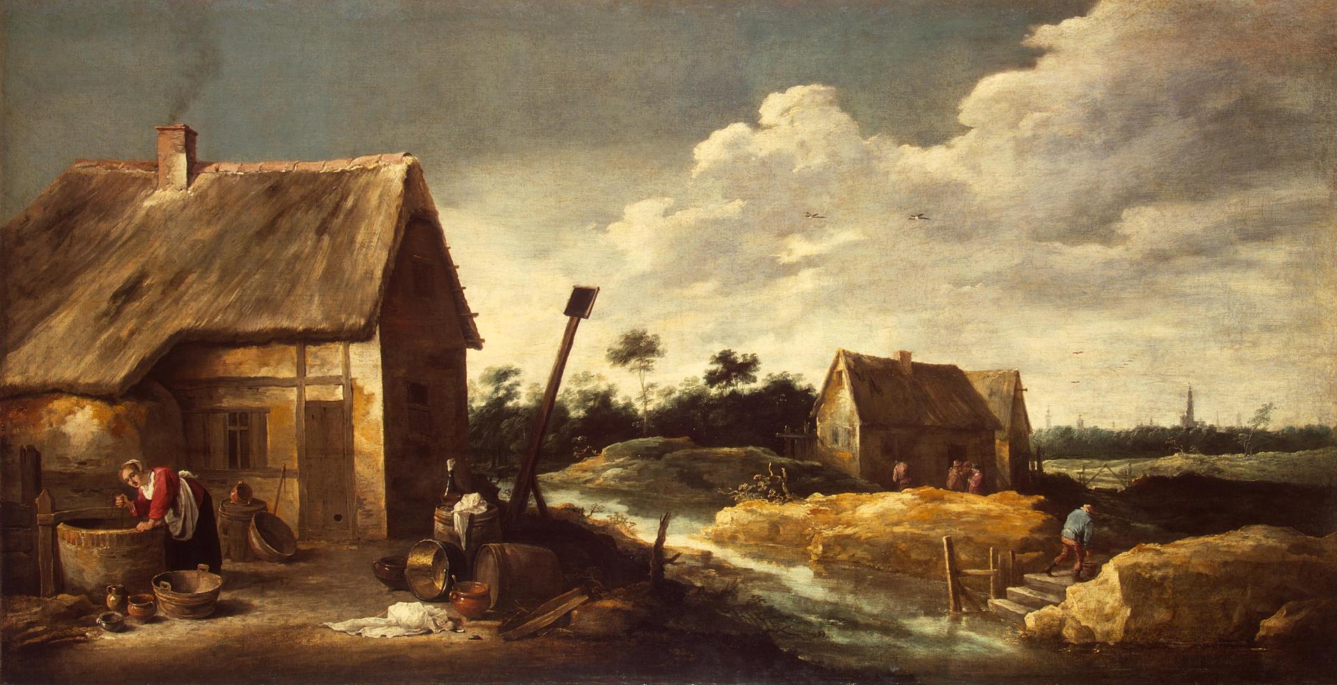Paysage avec une servante au puits - David Teniers le Jeune