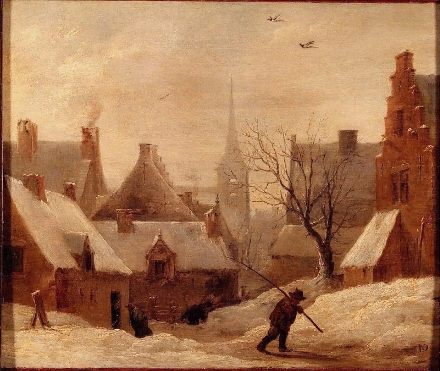Village sous la neige - David Teniers le Jeune - Alpha Reproduction