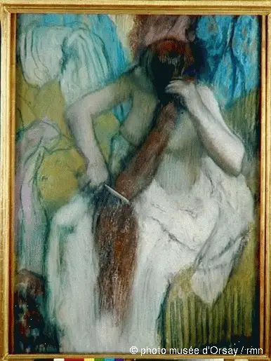 Reproduction du tableau « Femme se coiffant - Edgar Degas » par Alpha Reproduction en peinture à l’huile