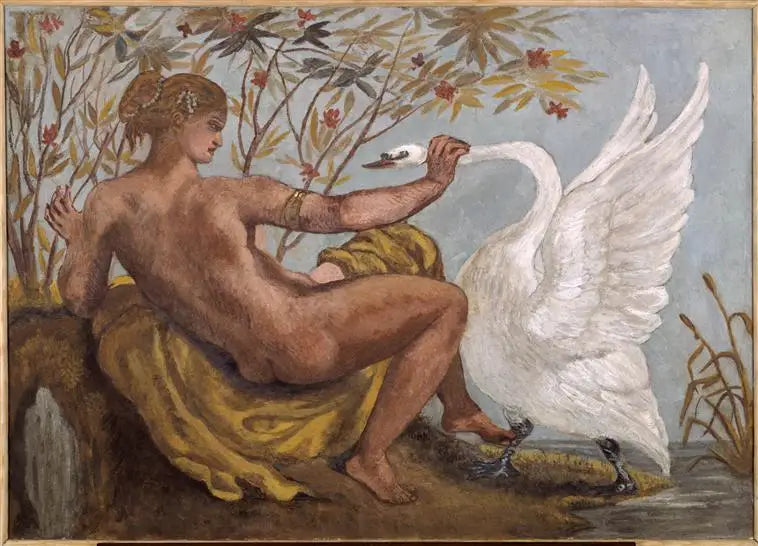 Reproduction du tableau « Léda et le Cygne - Eugène Delacroix » par Alpha Reproduction en peinture à l’huile