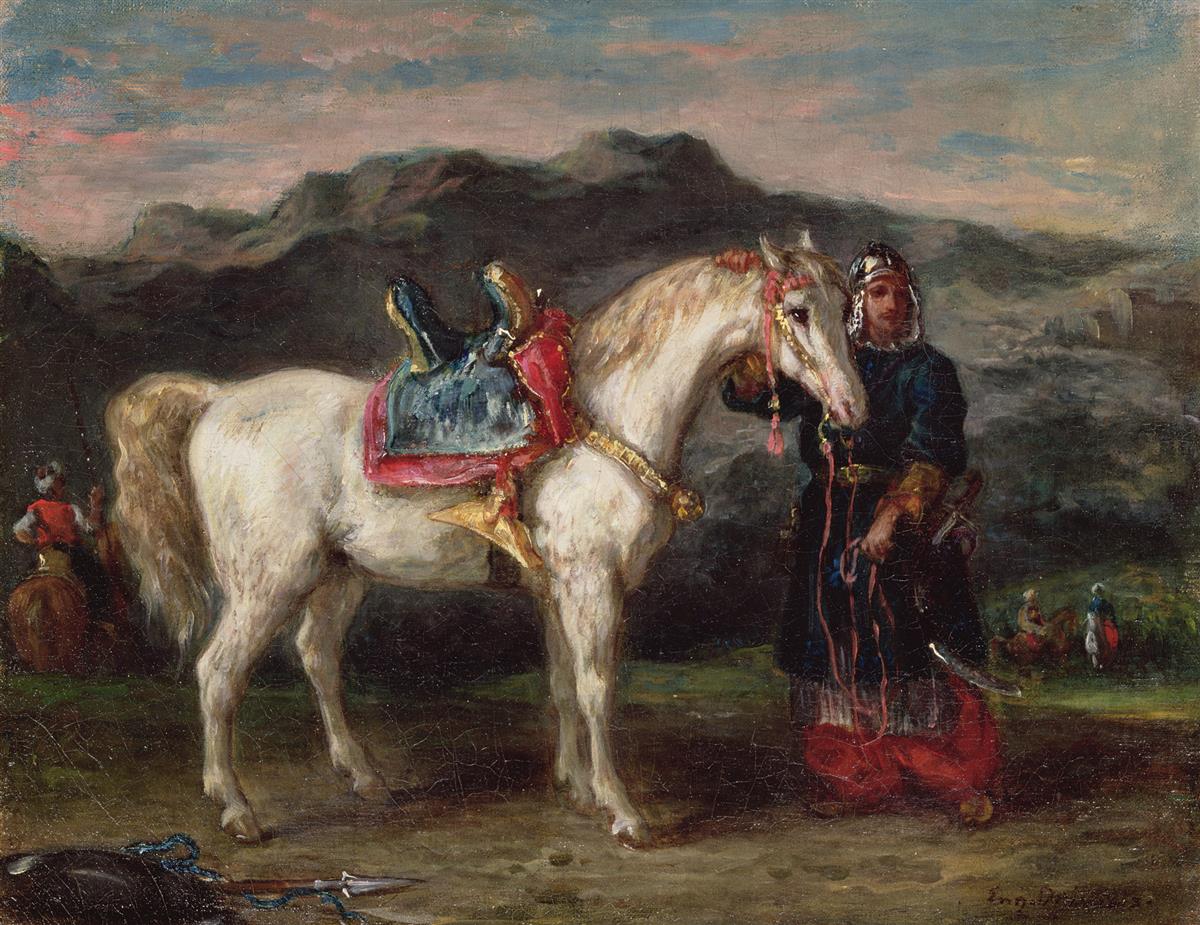 Reproduction du tableau « Locataire circassien fils cheval par la mariée - Eugène Delacroix » par Alpha Reproduction en peinture à l’huile