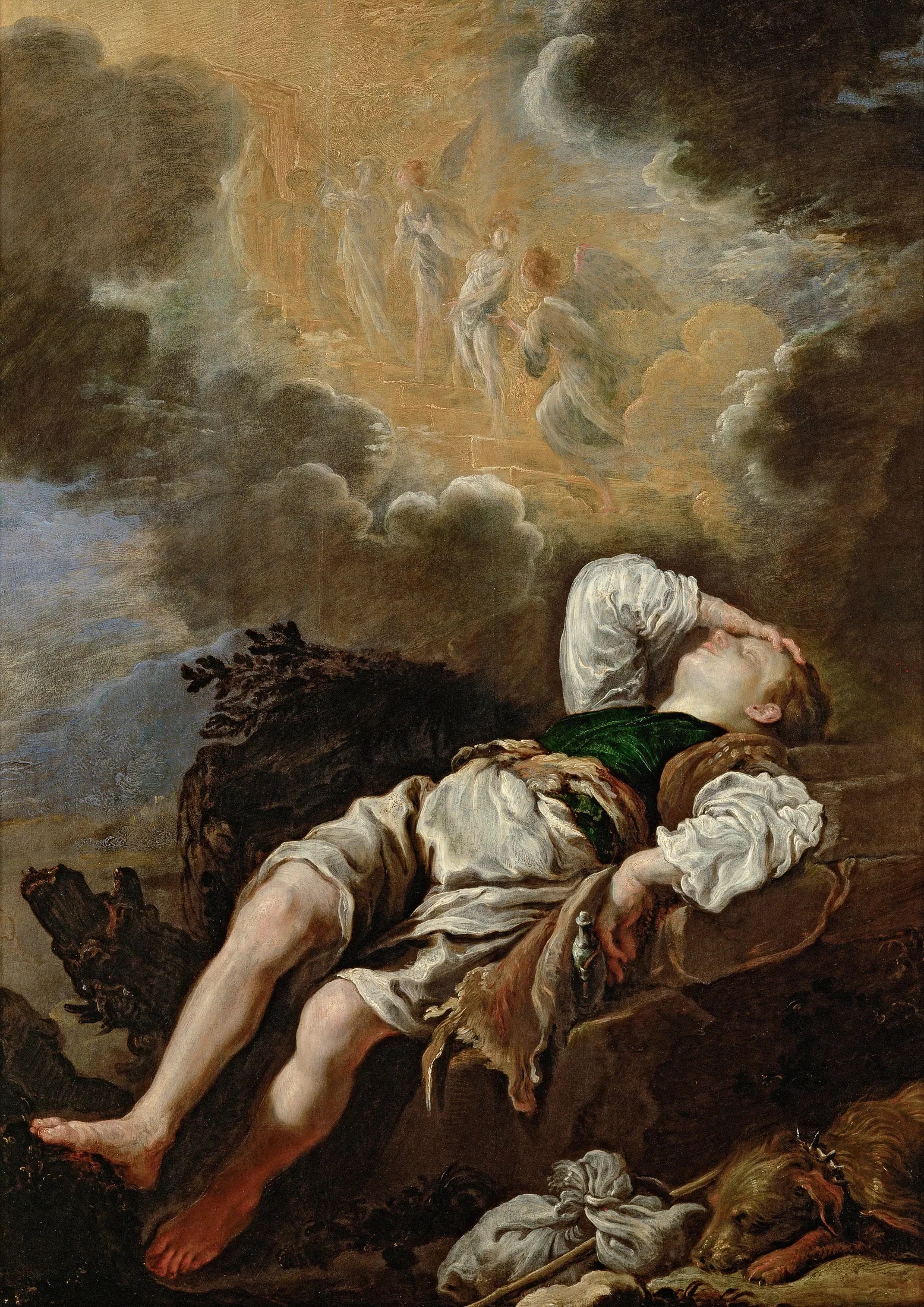 Le rêve de Jacob de l'échelle vers le ciel - Domenico Fetti image 1 reproduction artisanale de tableau
