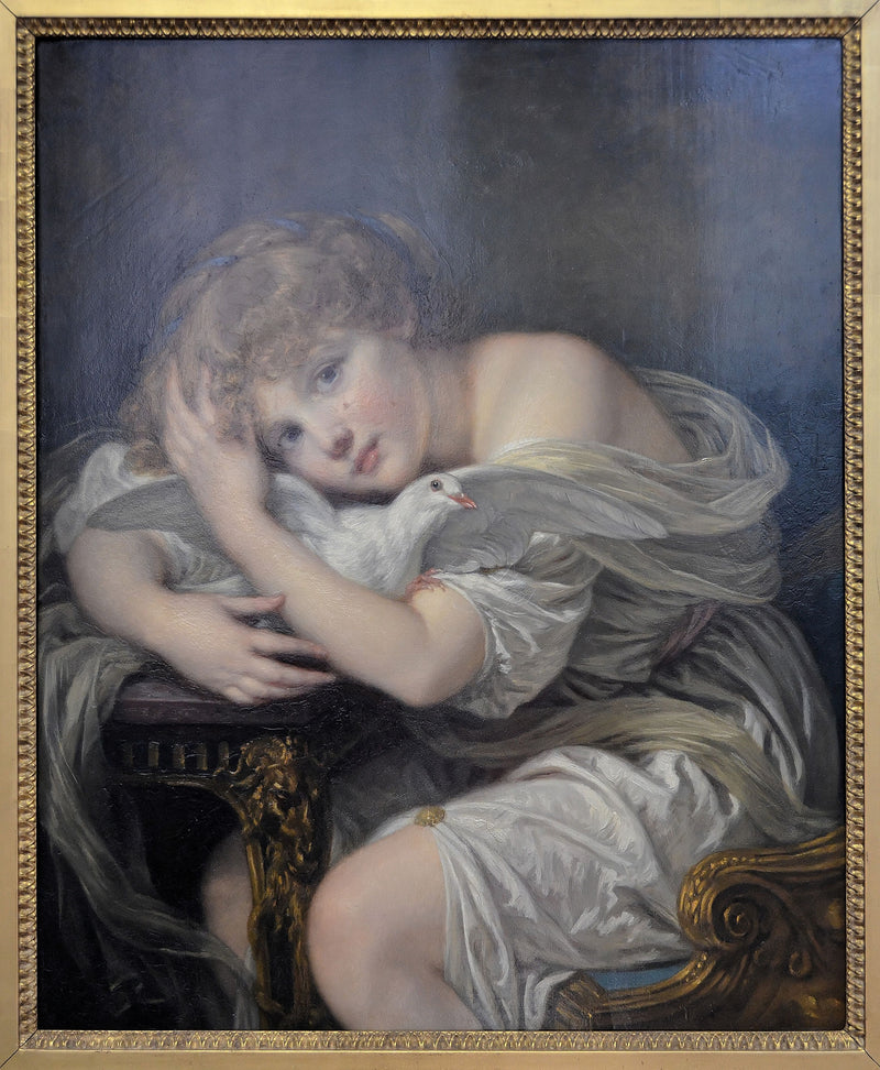 فتاة صغيرة مع حمامة - جان باتيست غرويز
