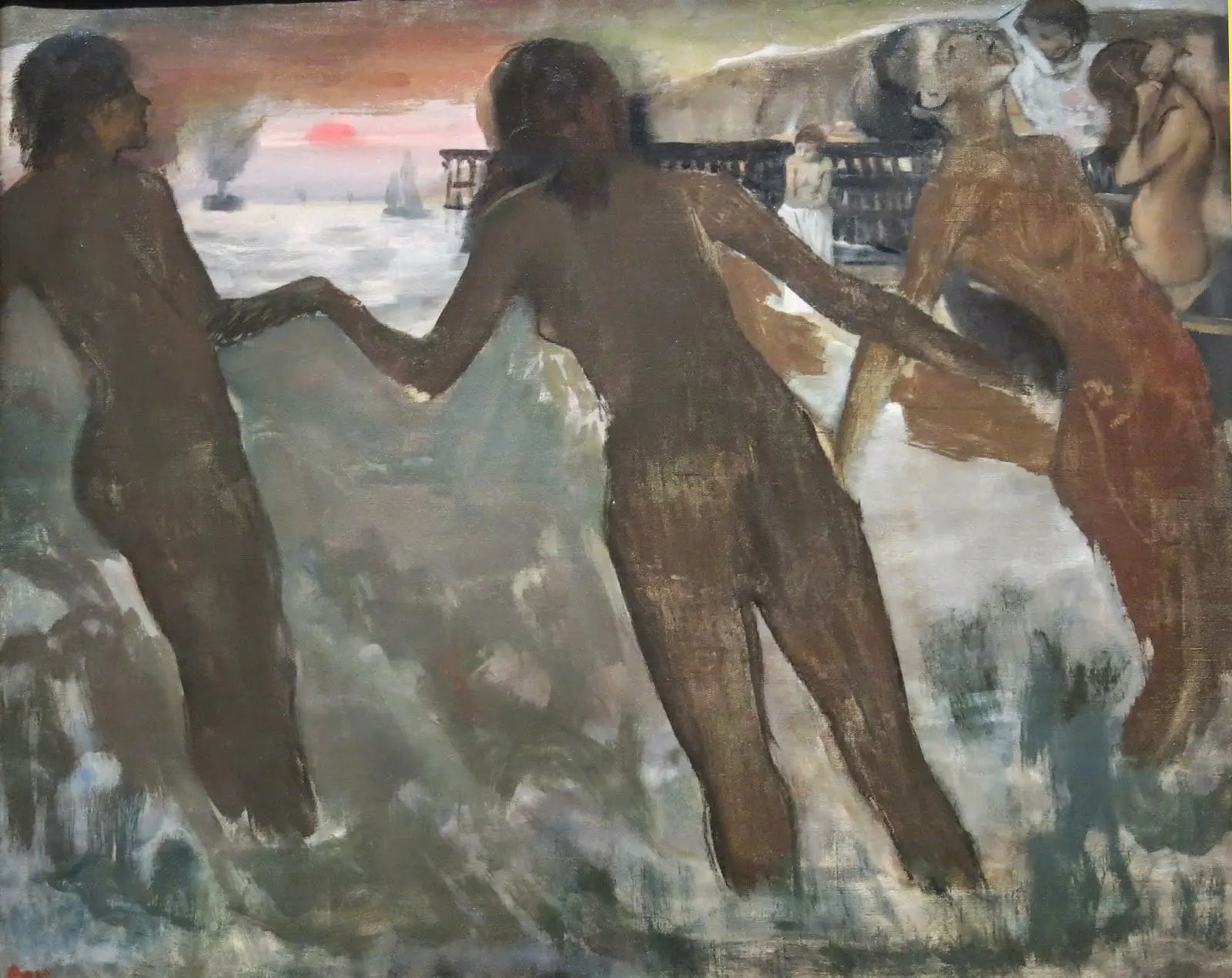 Reproduction du tableau « Petites paysannes se lavant à la mer vers le soir - Edgar Degas » par Alpha Reproduction en peinture à l’huile
