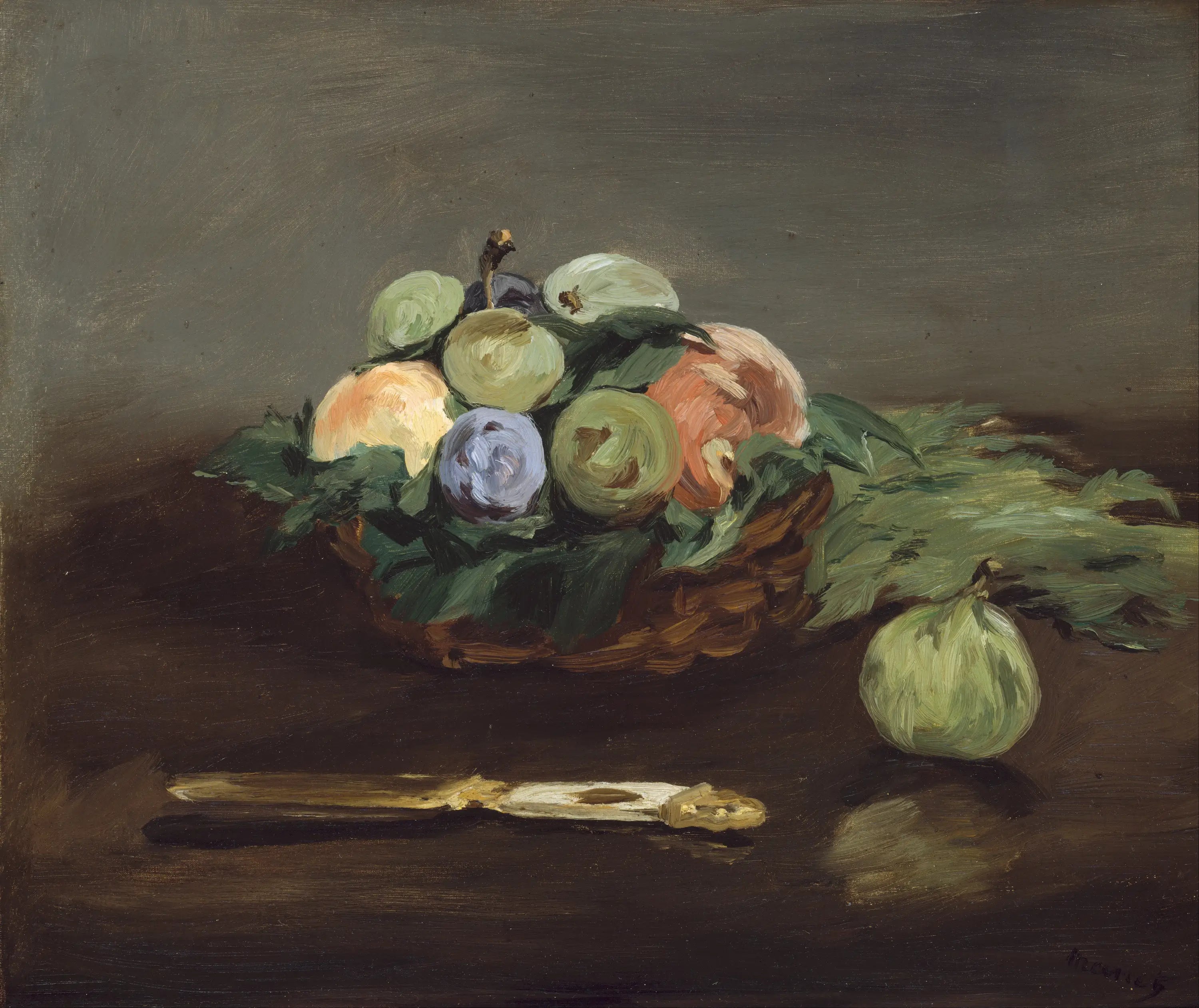 Reproduction du tableau « Panier de fruits - Édouard Manet » par Alpha Reproduction en peinture à l’huile