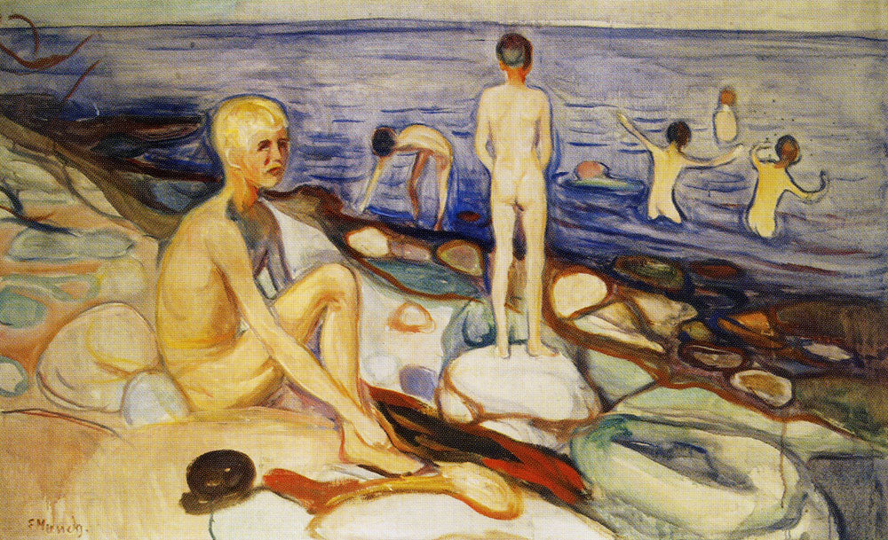Reproduction du tableau « Les garçons se baignant - Edvard Munch » par Alpha Reproduction en peinture à l’huile