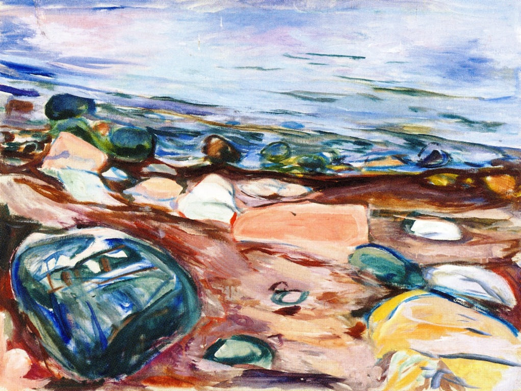 Reproduction du tableau « Plage et Rochers - Edvard Munch » par Alpha Reproduction en peinture à l’huile