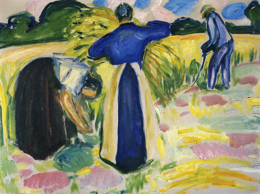 Reproduction du tableau « Récolte de maïs - Edvard Munch » par Alpha Reproduction en peinture à l’huile