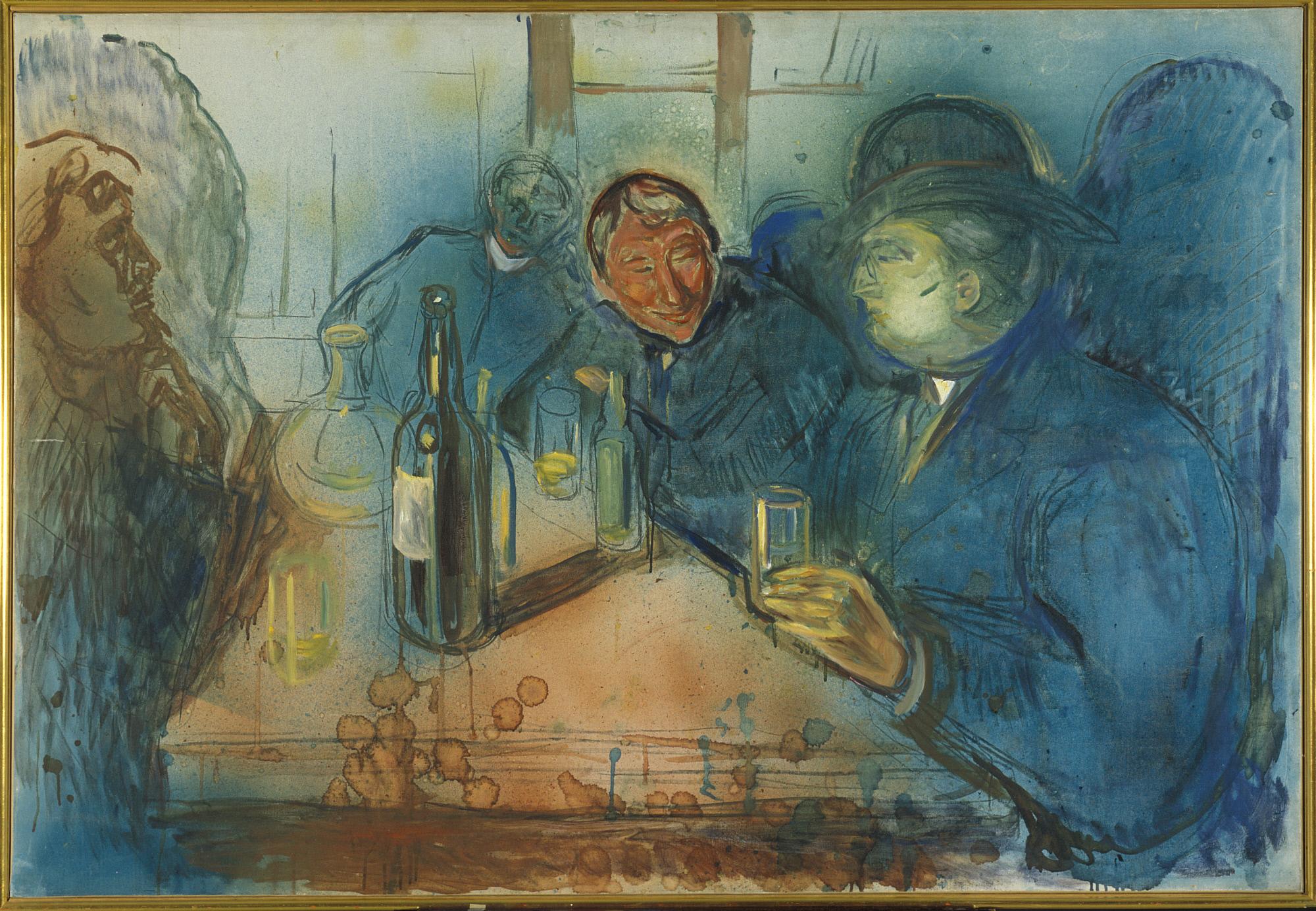 Reproduction du tableau « Bohémiens de Kristiania - Edvard Munch » par Alpha Reproduction en peinture à l’huile