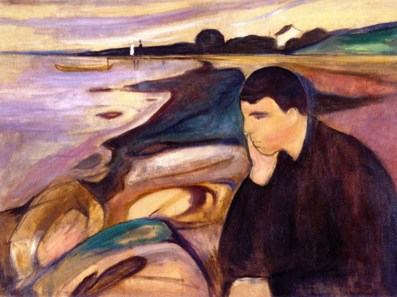 Reproduction du tableau « Mélancolie - Edvard Munch » par Alpha Reproduction en peinture à l’huile