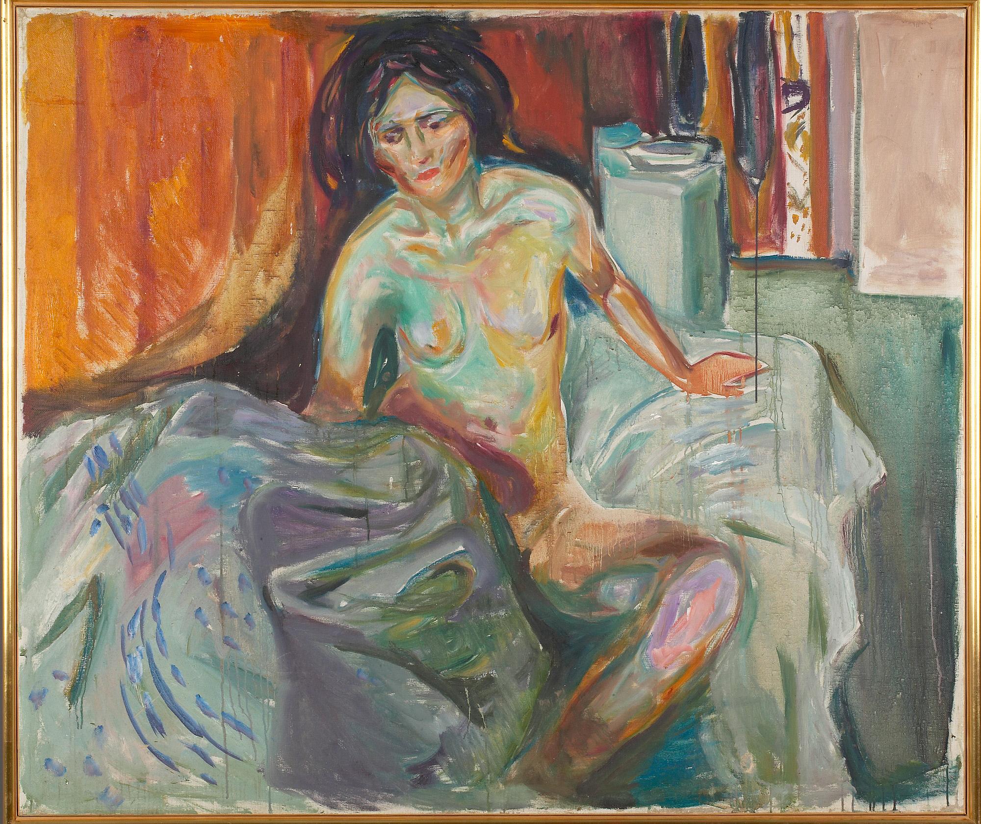 Reproduction du tableau « Nu assis : matin - Edvard Munch » par Alpha Reproduction en peinture à l’huile