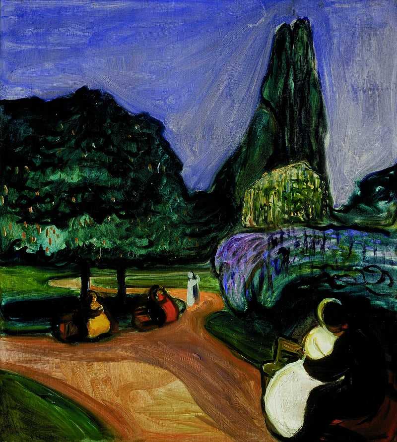 Reproduction du tableau « Nuit d'été à Studenterlunden - Edvard Munch » par Alpha Reproduction en peinture à l’huile