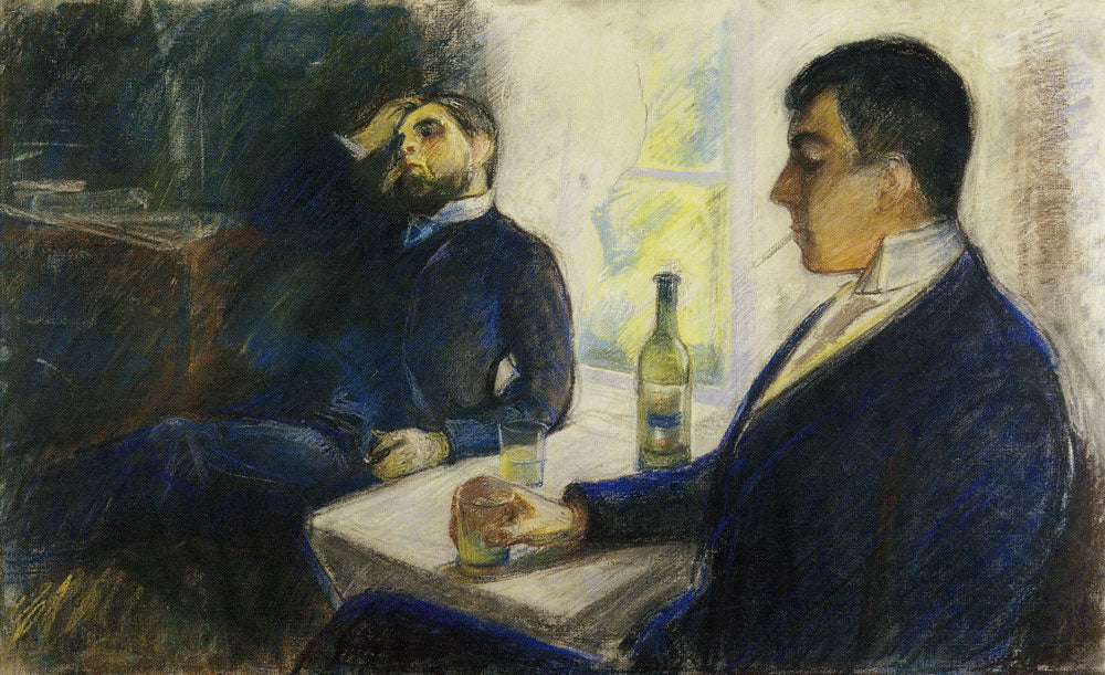 Reproduction du tableau « Les Buveurs d'absinthe - Edvard Munch » par Alpha Reproduction en peinture à l’huile