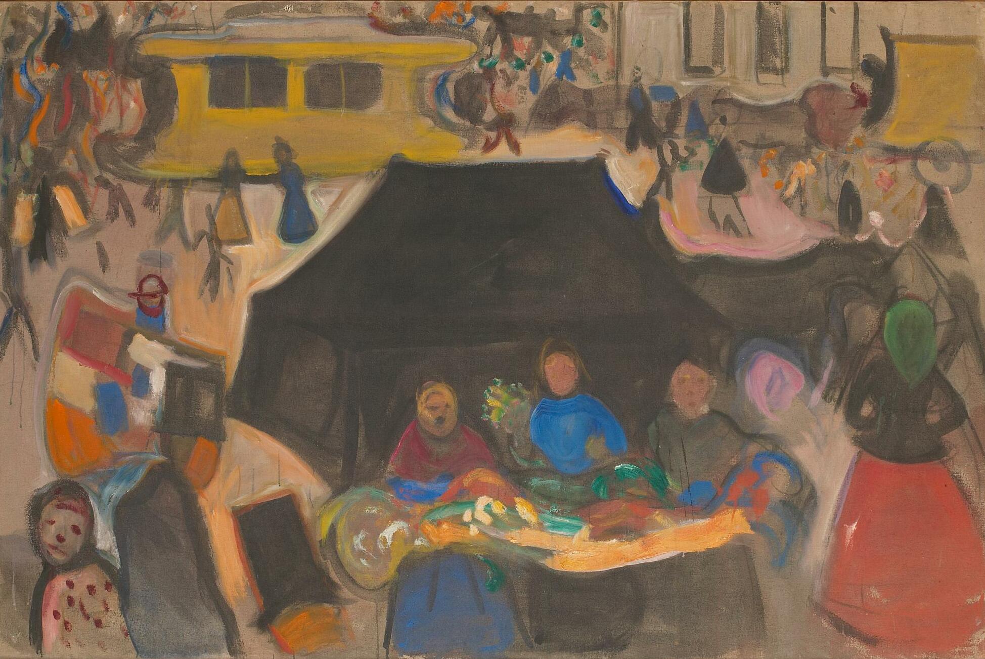 Reproduction du tableau « Le Corbillard sur la Potsdamer Platz - Edvard Munch » par Alpha Reproduction en peinture à l’huile