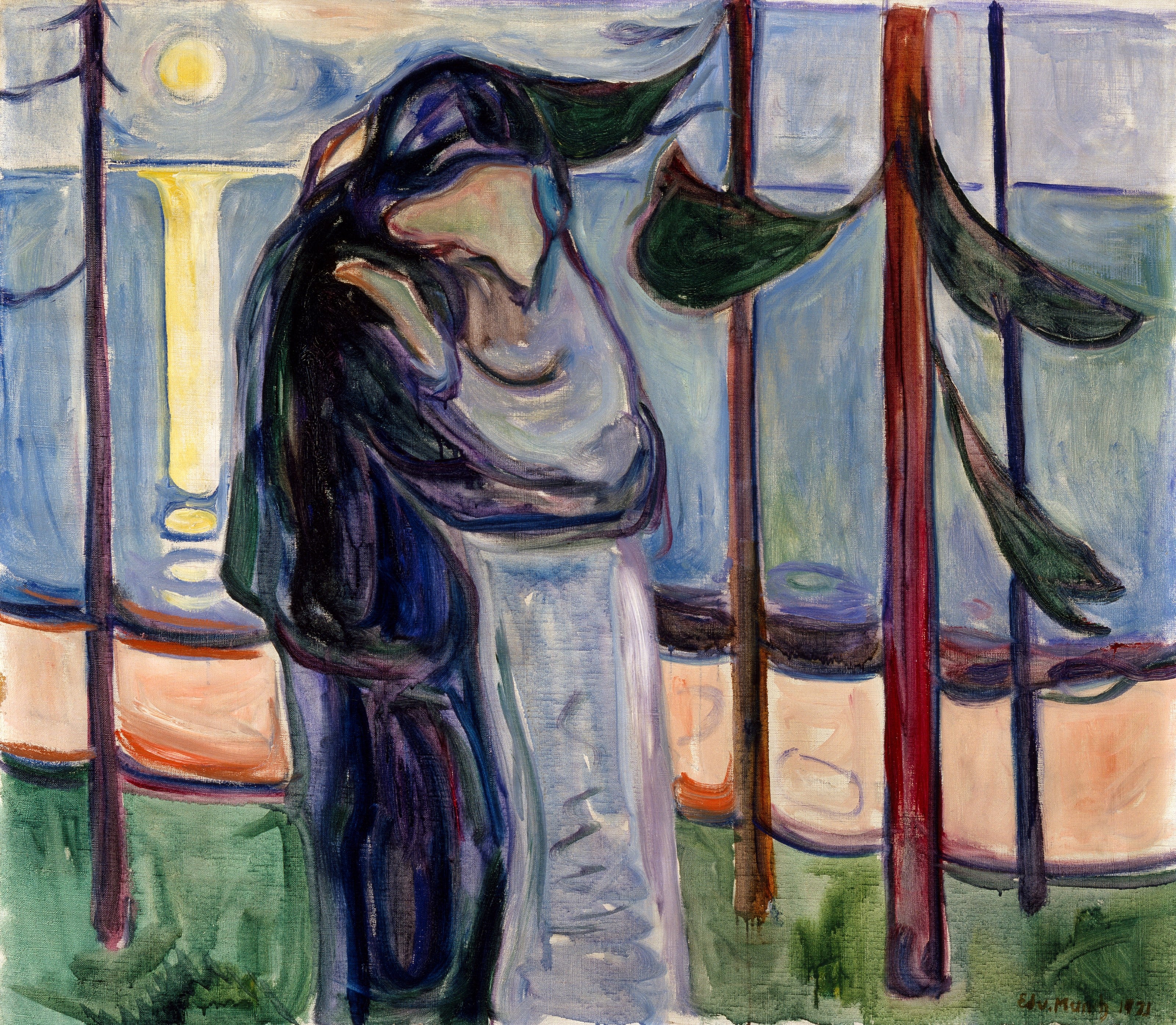 Reproduction du tableau « Baiser sur la plage - Edvard Munch » par Alpha Reproduction en peinture à l’huile