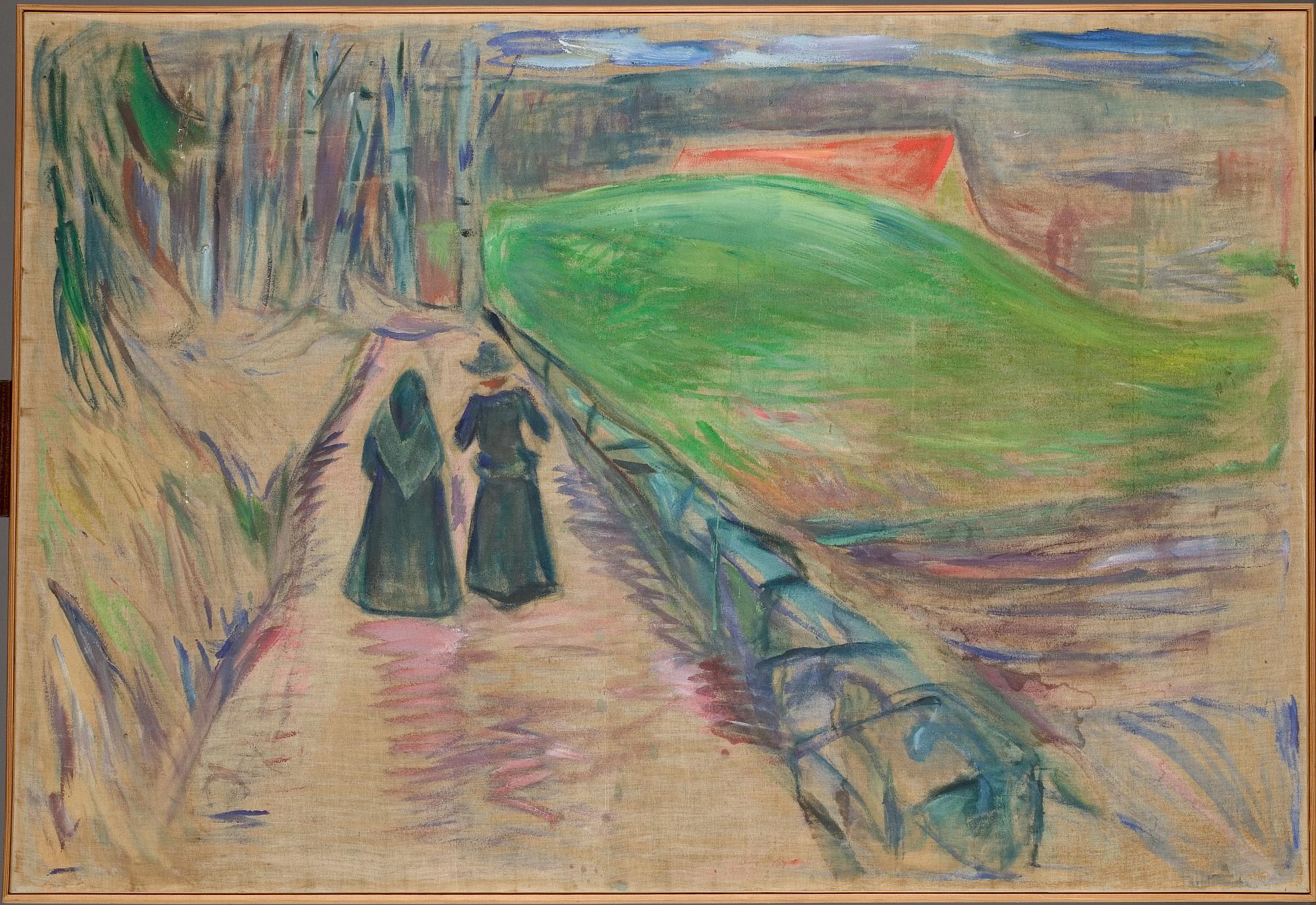 Reproduction du tableau « Deux Femmes sur la route - Edvard Munch » par Alpha Reproduction en peinture à l’huile