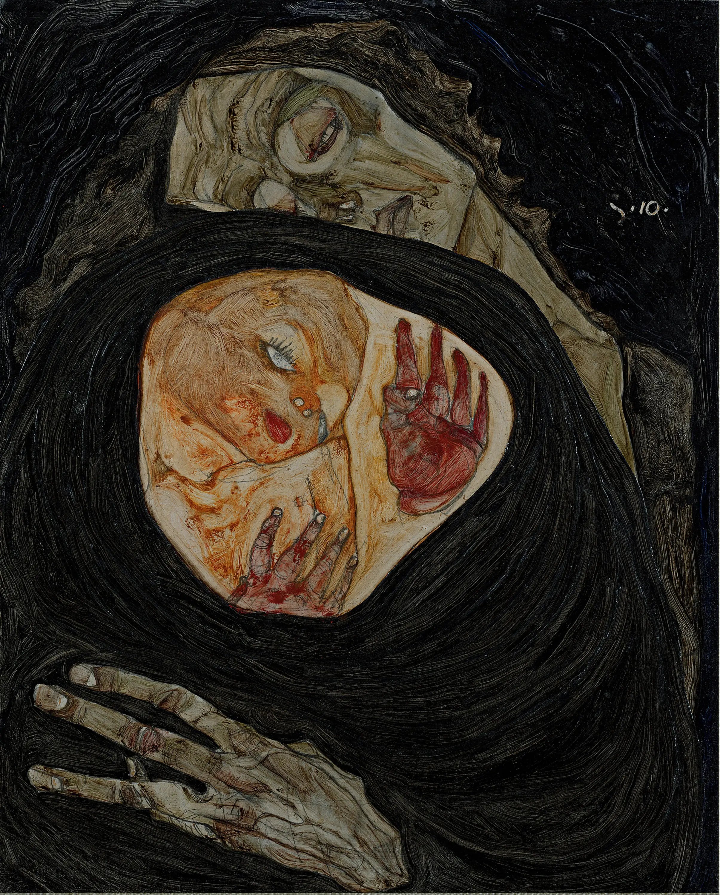 Reproduction du tableau « Mère morte I - Egon Schiele » par Alpha Reproduction en peinture à l’huile