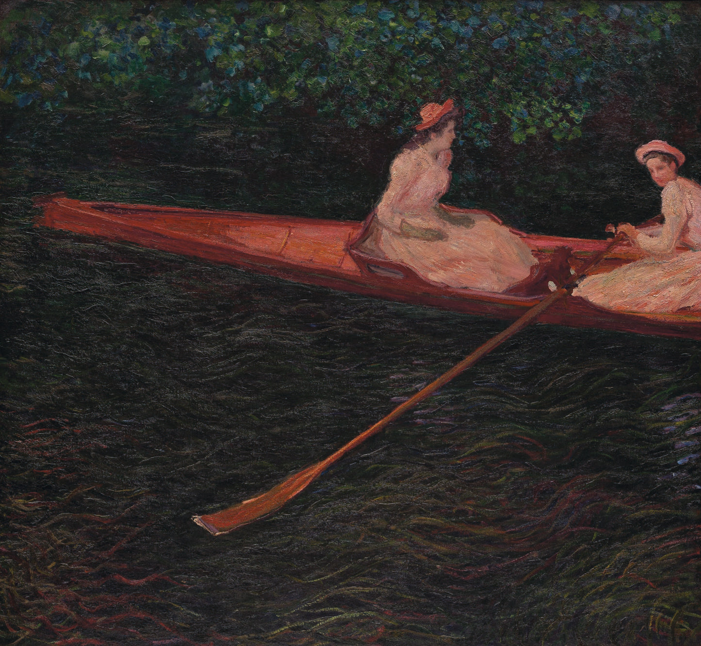 🚣‍♀️ في زورق على نهر إبت – كلود مونيه (حوالي 1887–1890)