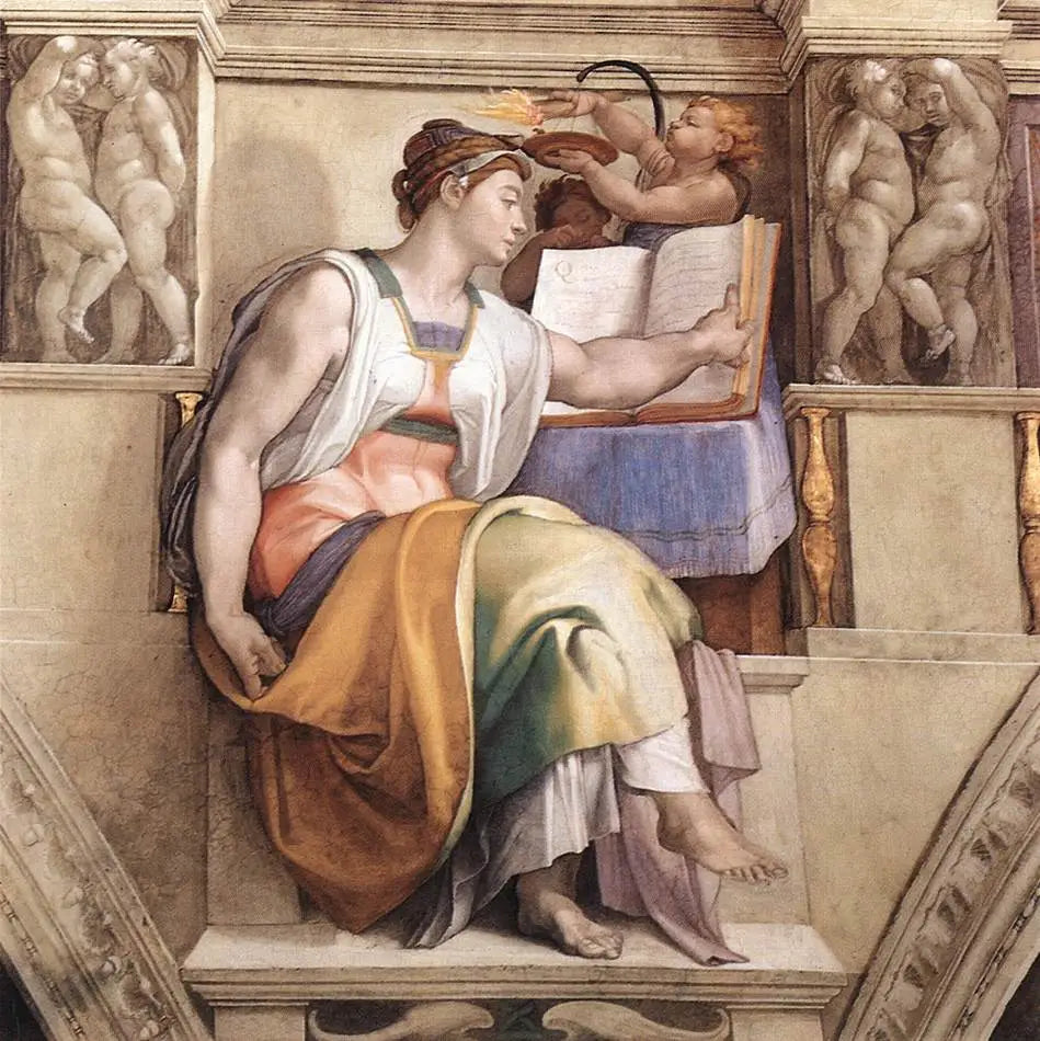Reproduction du tableau « Sibylle d'Erythrée - Michel-Ange » par Alpha Reproduction en peinture à l’huile