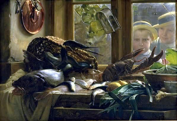Nature morte aux poissons - Carl Heinrich Bloch - Alpha Reproduction