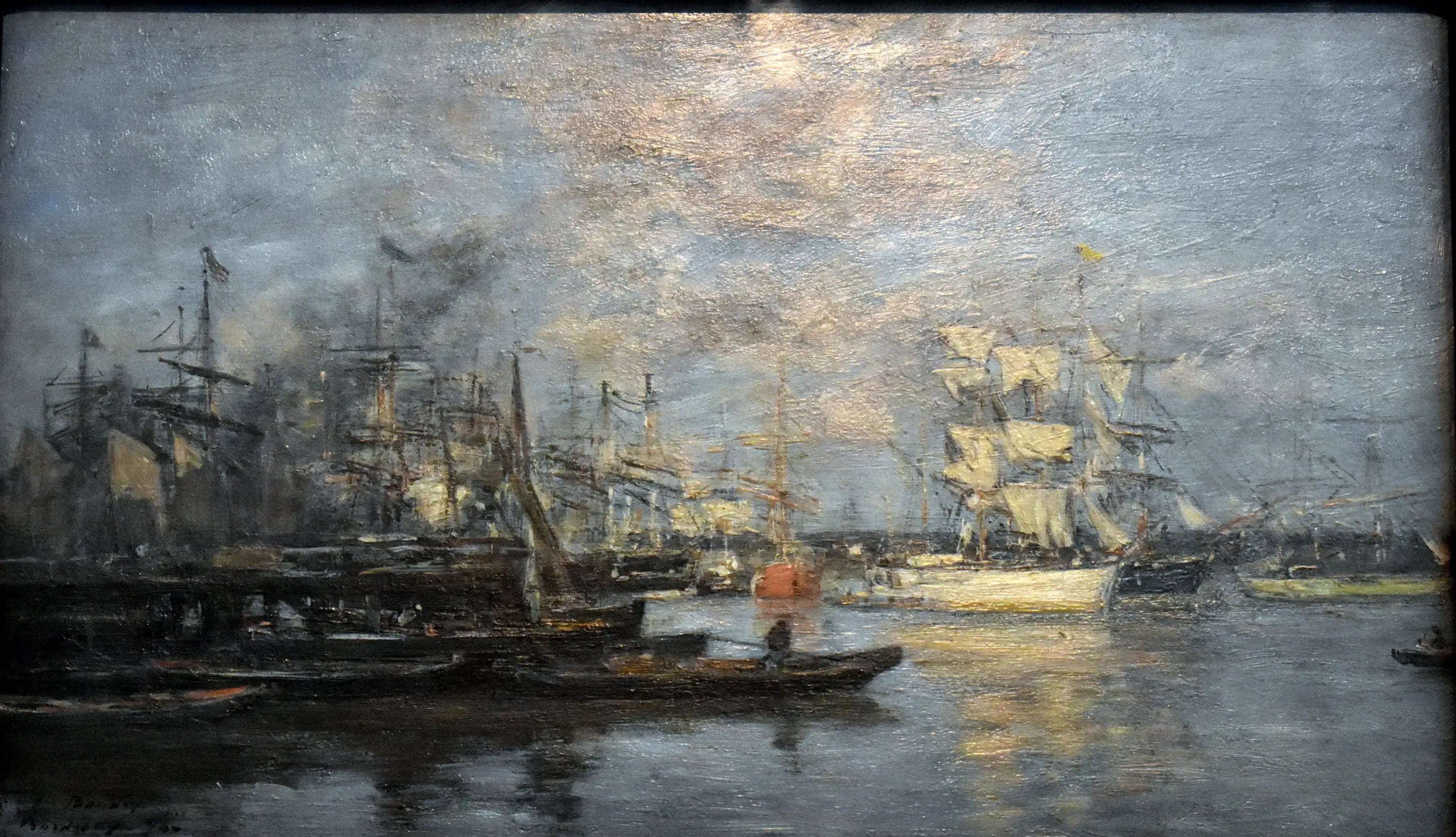 Reproduction du tableau « Bordeaux. Le voile blanc. Effet du soir - Eugène Boudin » par Alpha Reproduction en peinture à l’huile