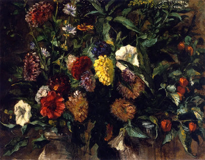 Reproduction du tableau « Bouquet de fleurs dans un vase - Eugène Delacroix » par Alpha Reproduction en peinture à l’huile