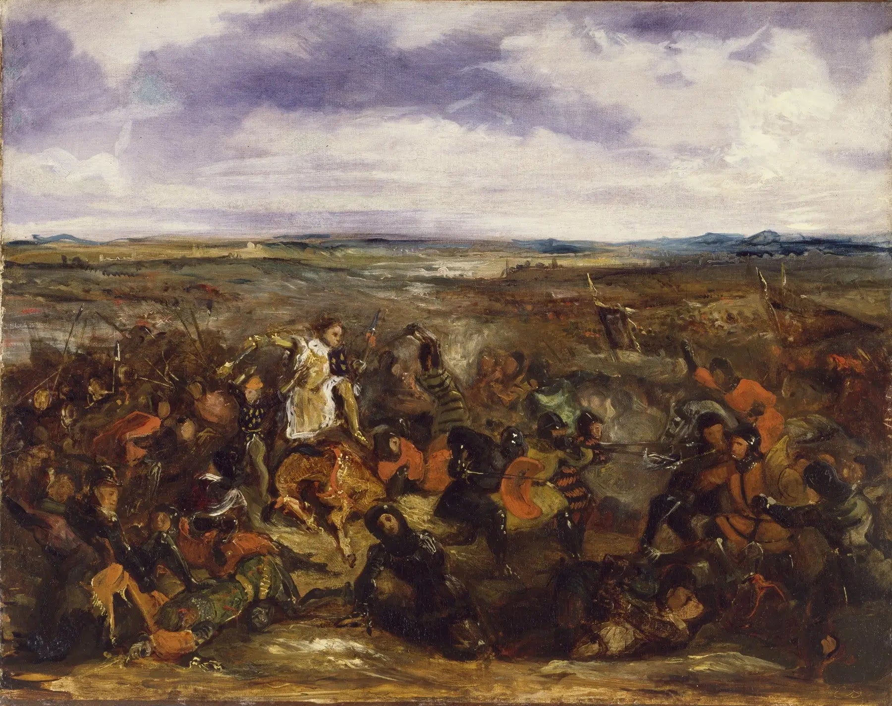 Reproduction du tableau « Esquisse pour la bataille de Poitiers - Eugène Delacroix » par Alpha Reproduction en peinture à l’huile