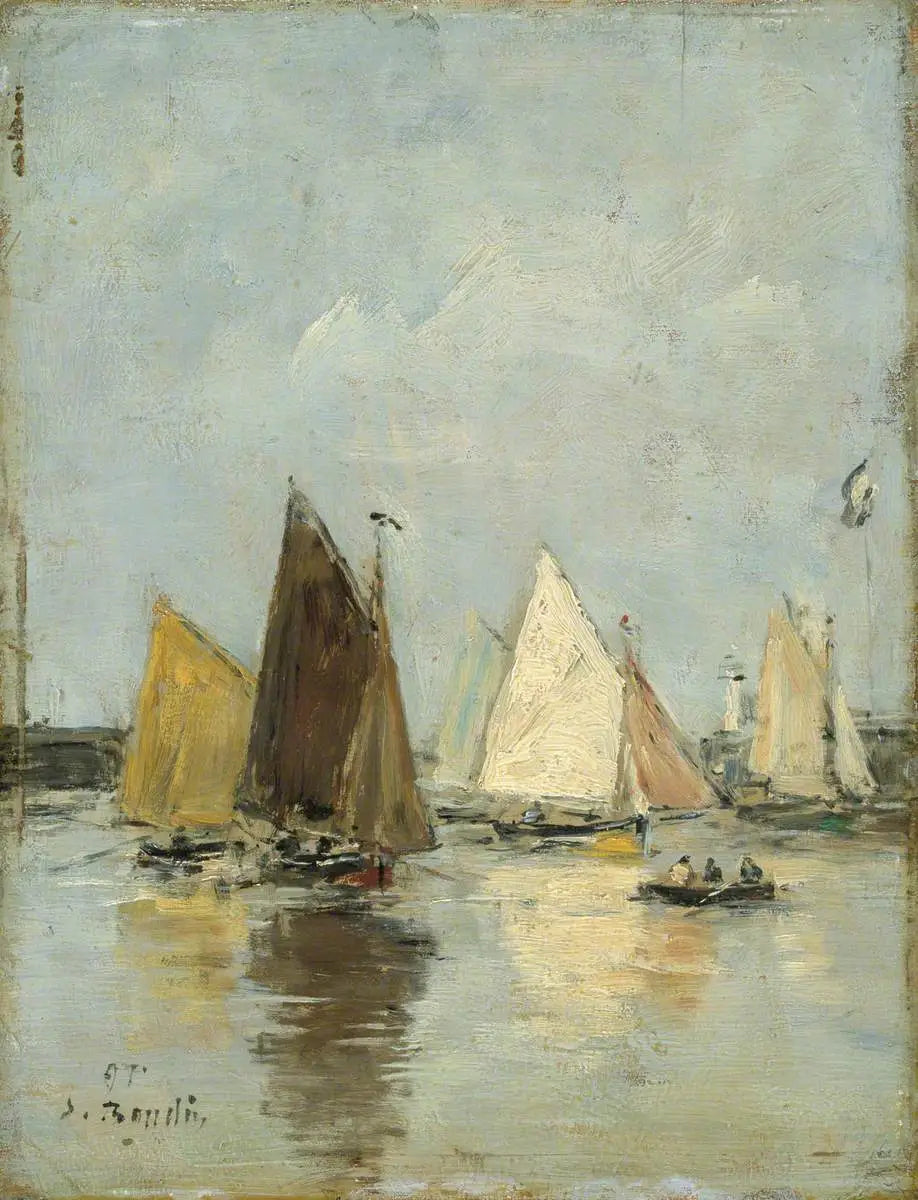 Reproduction du tableau « Le retour des bateaux - Eugène Boudin » par Alpha Reproduction en peinture à l’huile