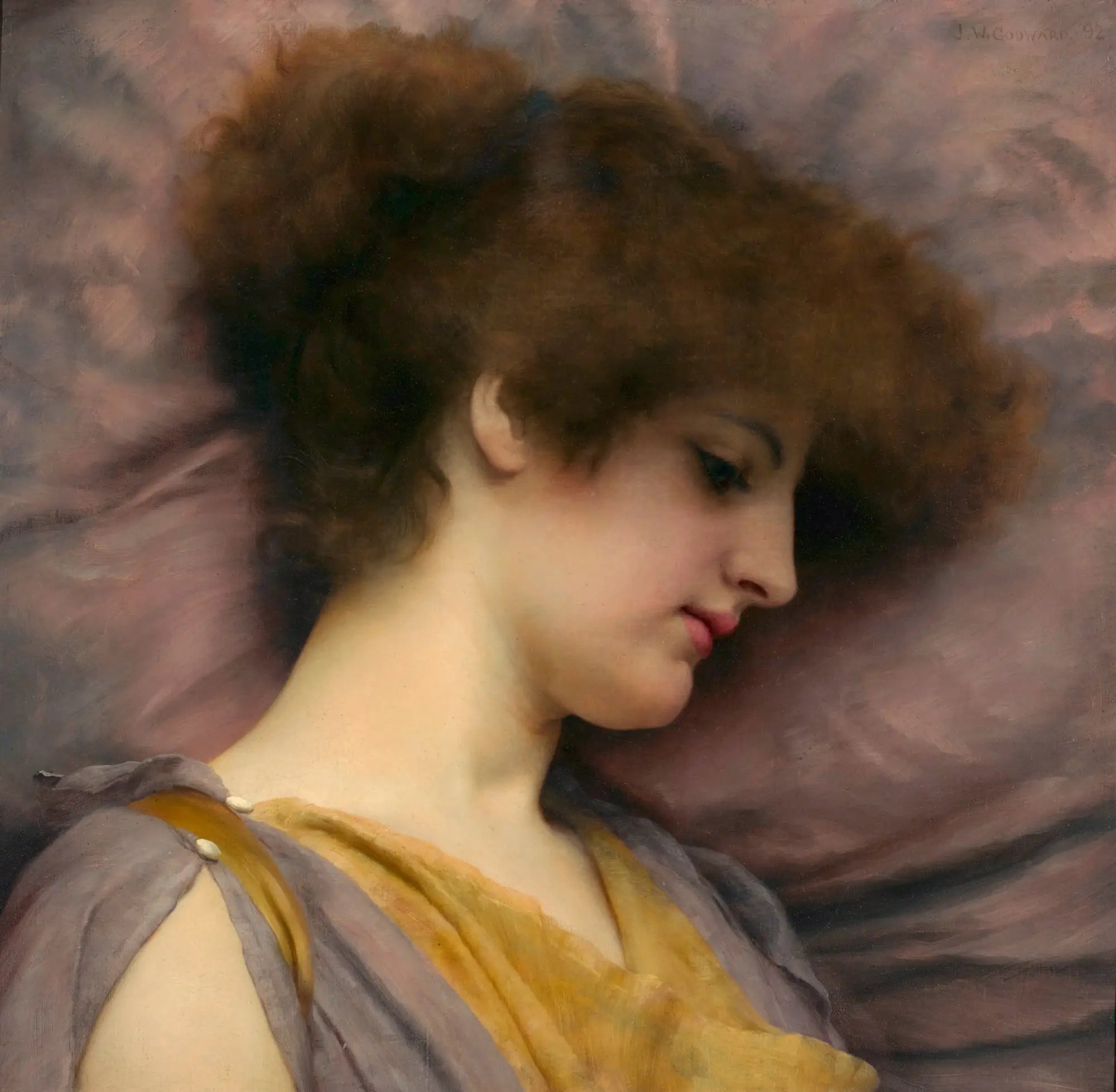 Pensées lointaines (Rose Pettigrew) - John William Godward - Alpha Reproduction