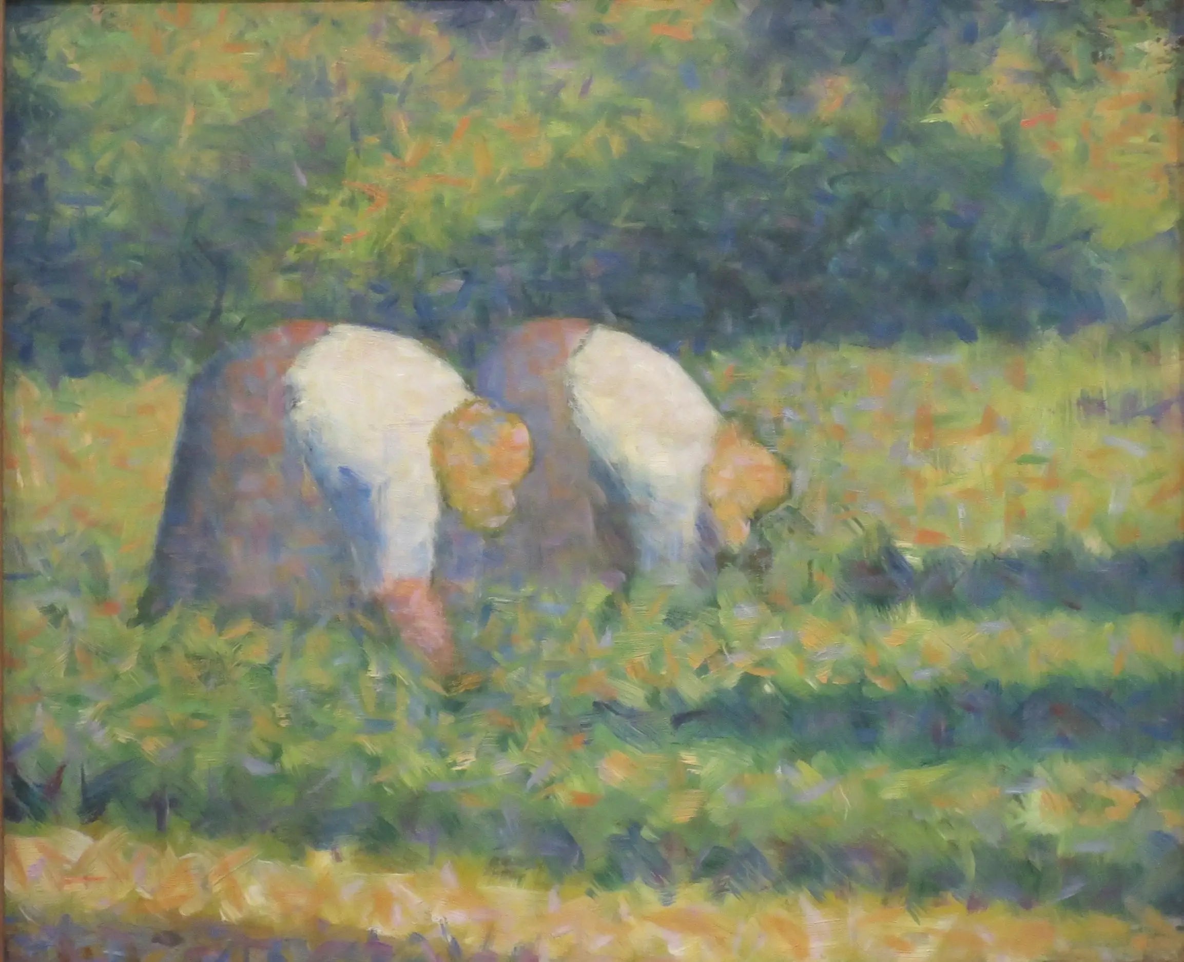 Reproduction du tableau « Paysannes au travail - Georges Seurat » par Alpha Reproduction en peinture à l’huile