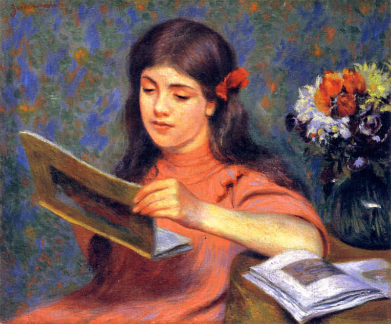 فتاة تنظر إلى كتاب - فيديريكو زاندومينيغي
