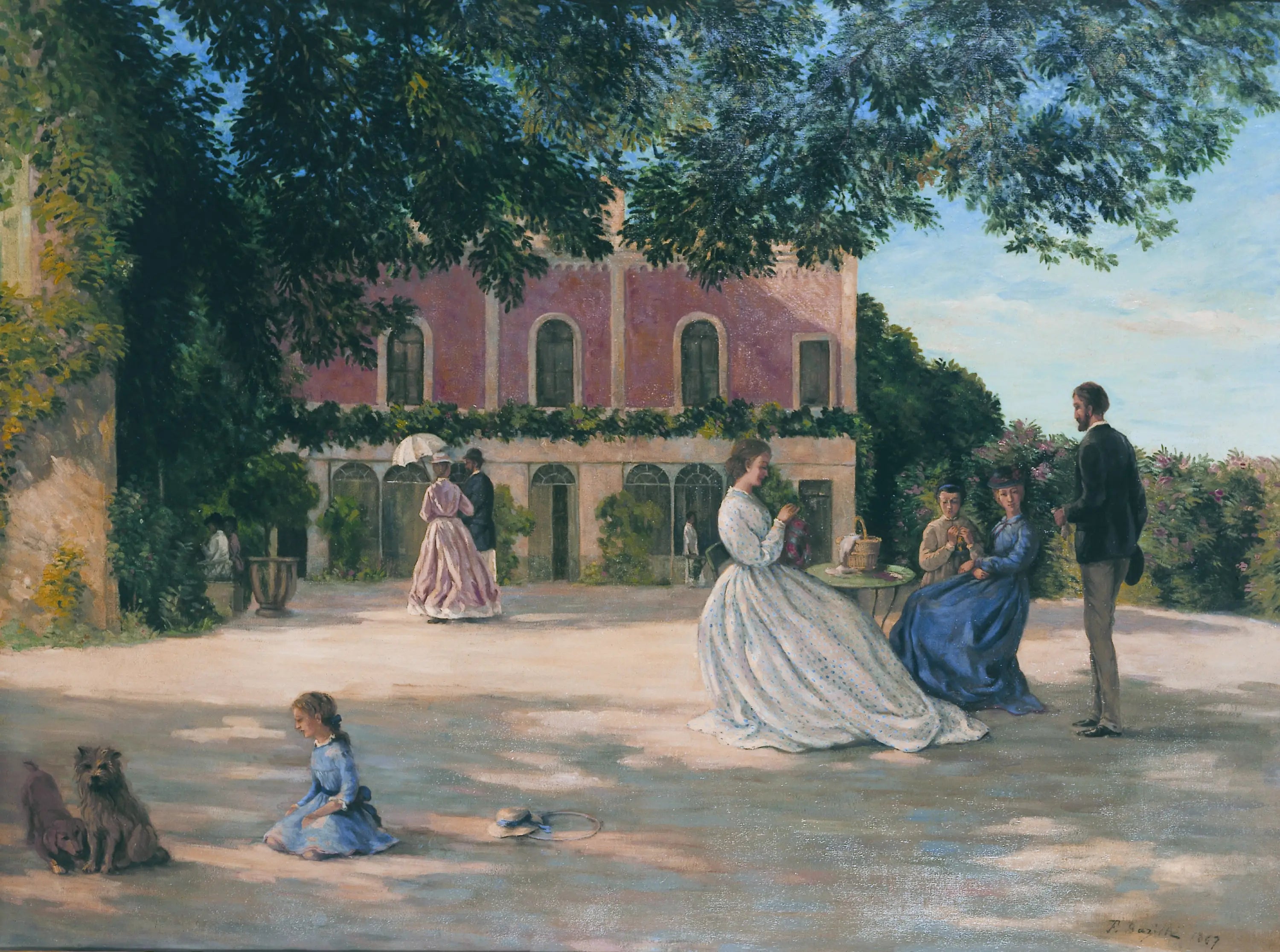 Reproduction du tableau « La Terrasse de Méric - Frédéric Bazille » par Alpha Reproduction en peinture à l’huile