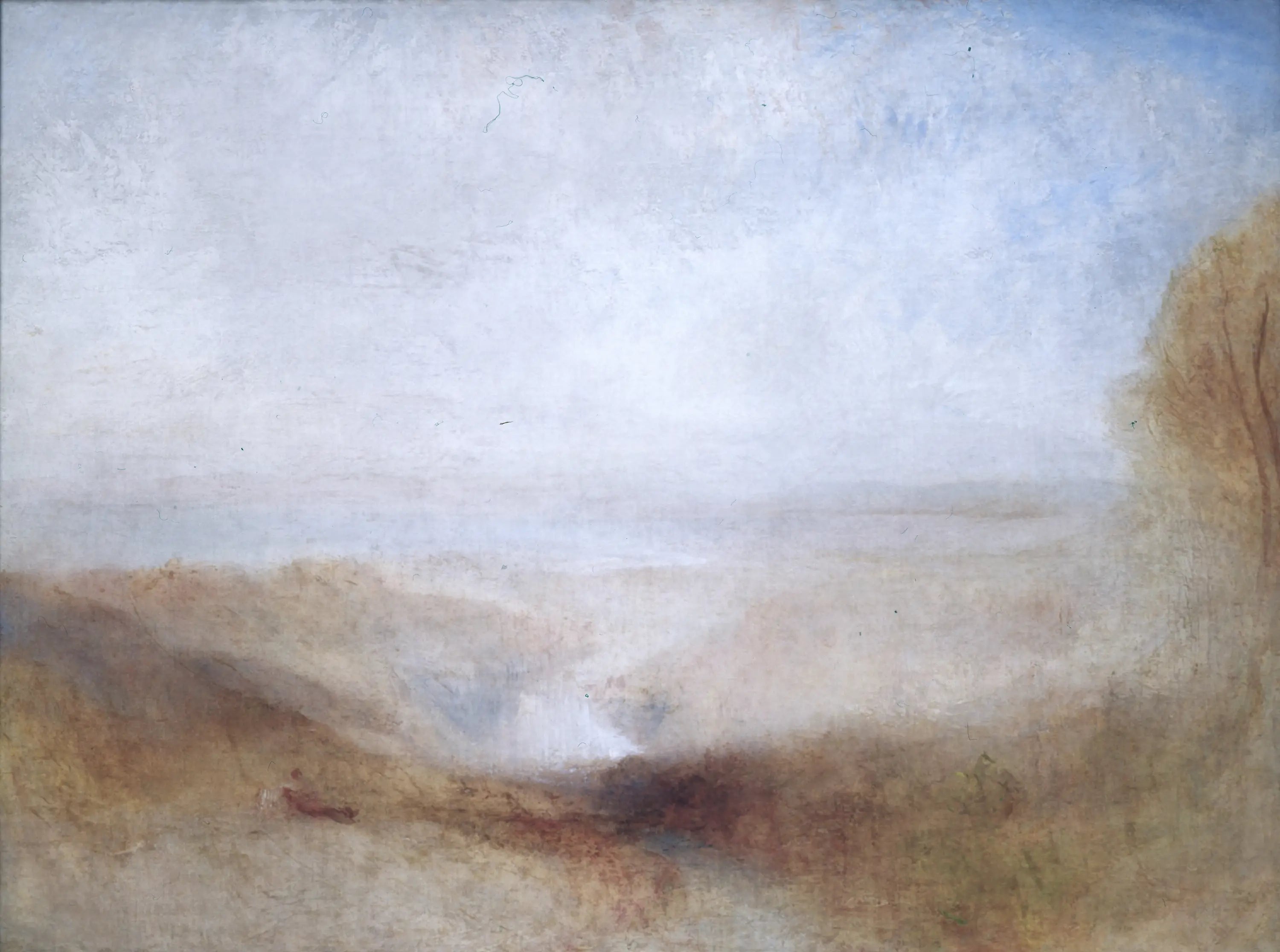 Reproduction du tableau « Paysage avec une rivière et une baie dans le lointain - J. M. W. Turner » par Alpha Reproduction en peinture à l’huile