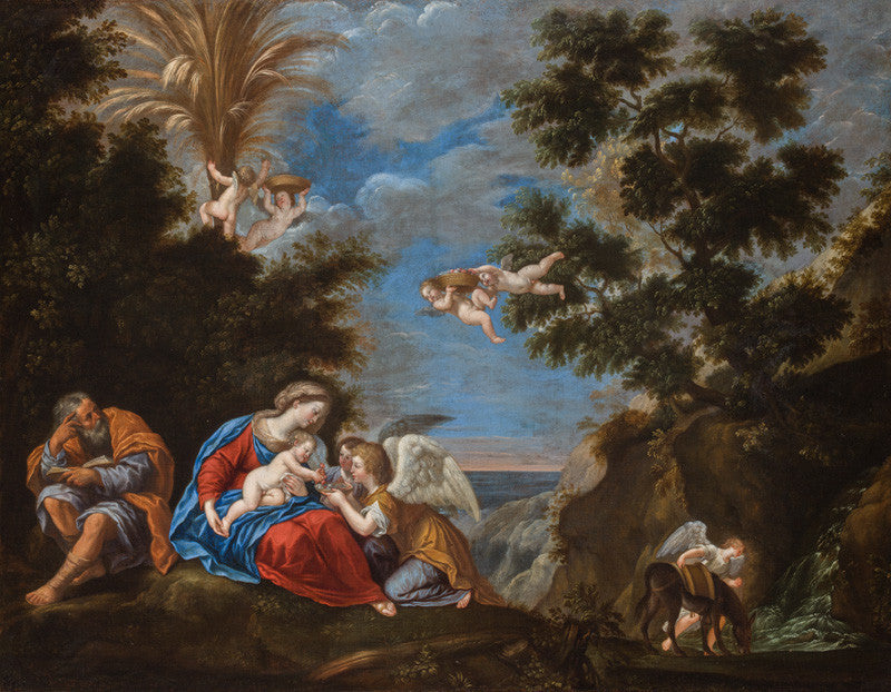 Reposez-vous pendant le vol vers l'Égypte - Francesco Albani