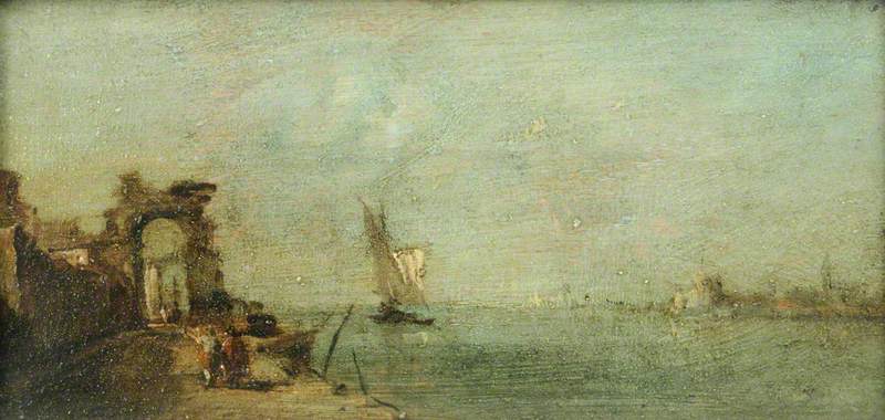 لاغون دي كابريتشيو مع قوس في حالة خراب - فرانشيسكو غاردي