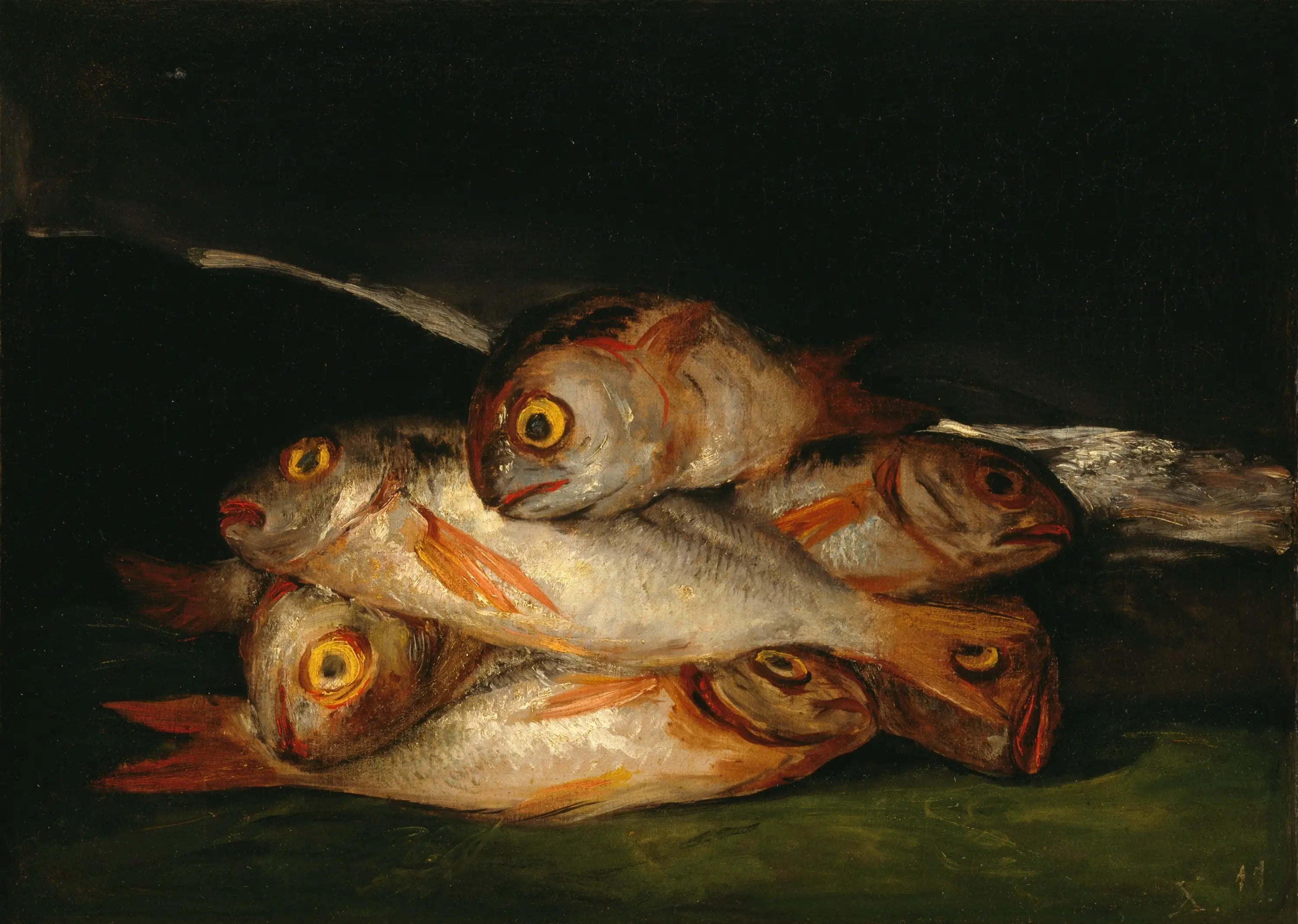 Reproduction du tableau « Nature morte à la dorade dorée - Francisco de Goya » par Alpha Reproduction en peinture à l’huile