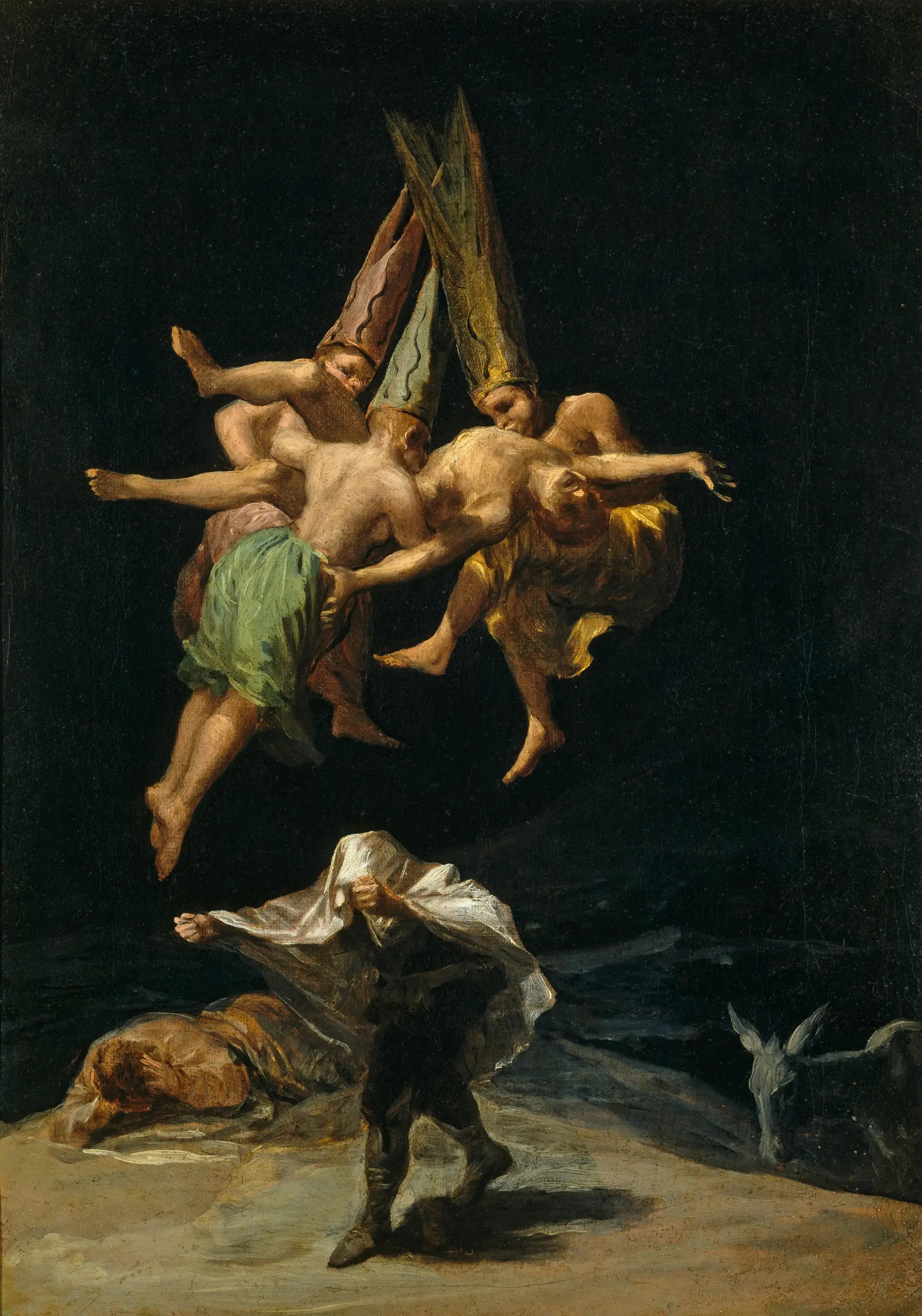Reproduction du tableau « Le Vol des Sorcières - Francisco de Goya » par Alpha Reproduction en peinture à l’huile