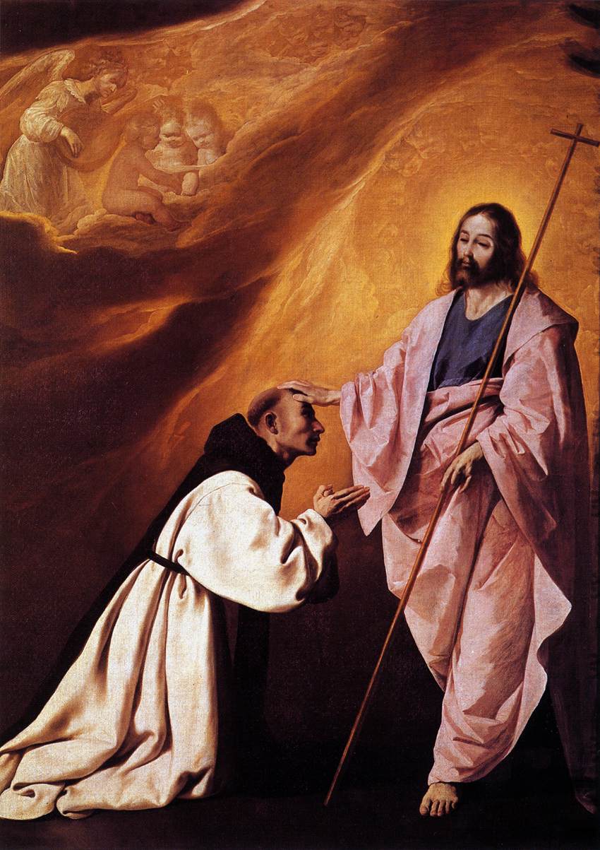 Frère Andrés de Salmeron réconforté par le Christ - Francisco de Zurbarán