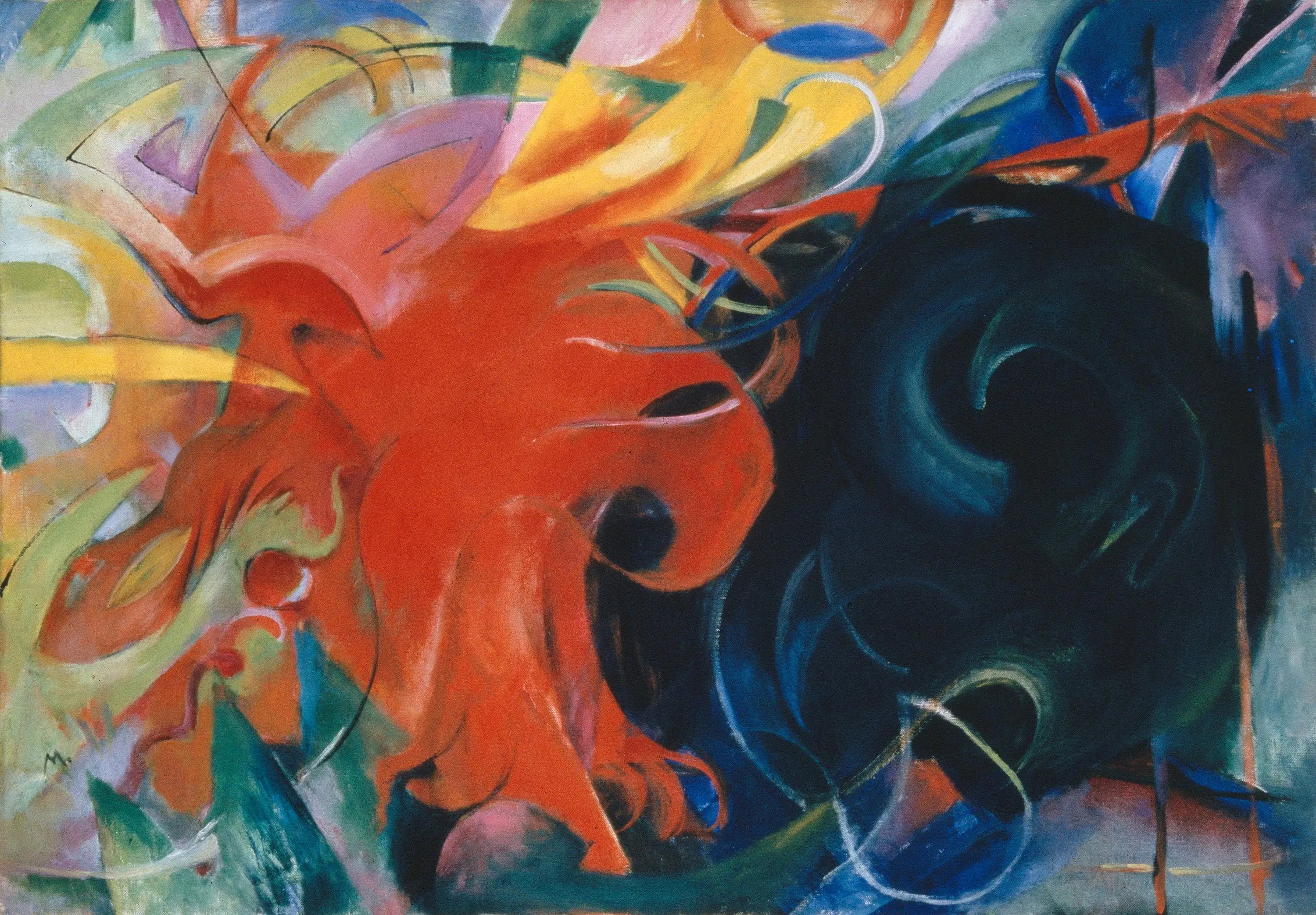 Reproduction du tableau « Formes combattantes - Franz Marc » par Alpha Reproduction en peinture à l’huile