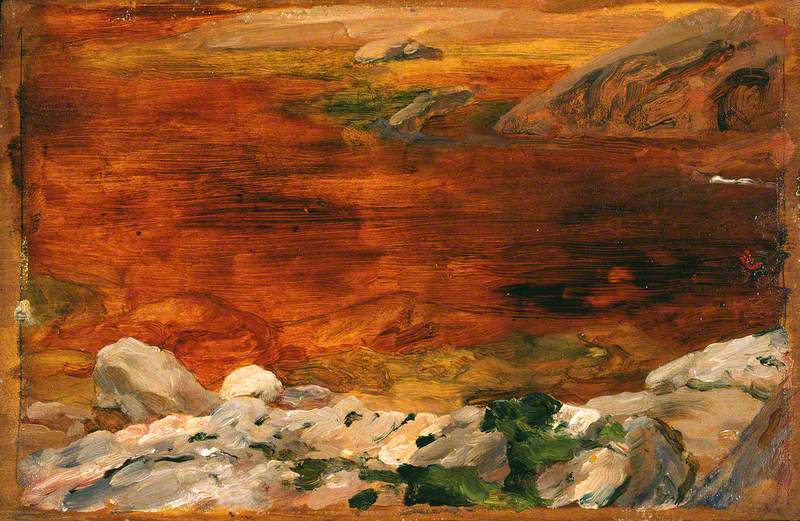 Croquis : Rochers et eau, Écosse (Une piscine, Findhorn) - Frederic Leighton