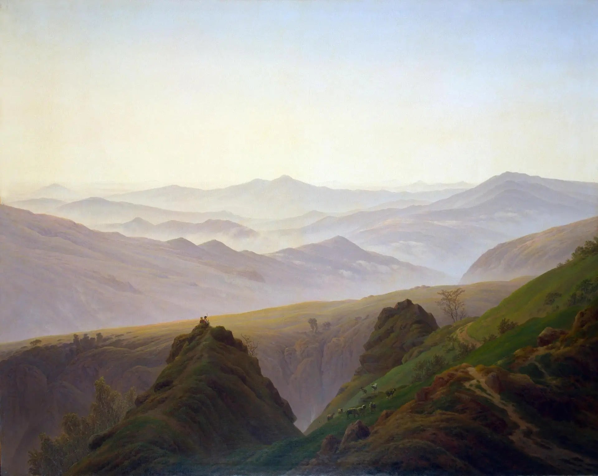 Reproduction du tableau « Matin dans les montagnes - Caspar David Friedrich » par Alpha Reproduction en peinture à l’huile