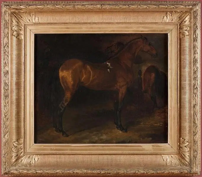 Reproduction du tableau « Cheval espagnol dans une écurie - Théodore Géricault » par Alpha Reproduction en peinture à l’huile