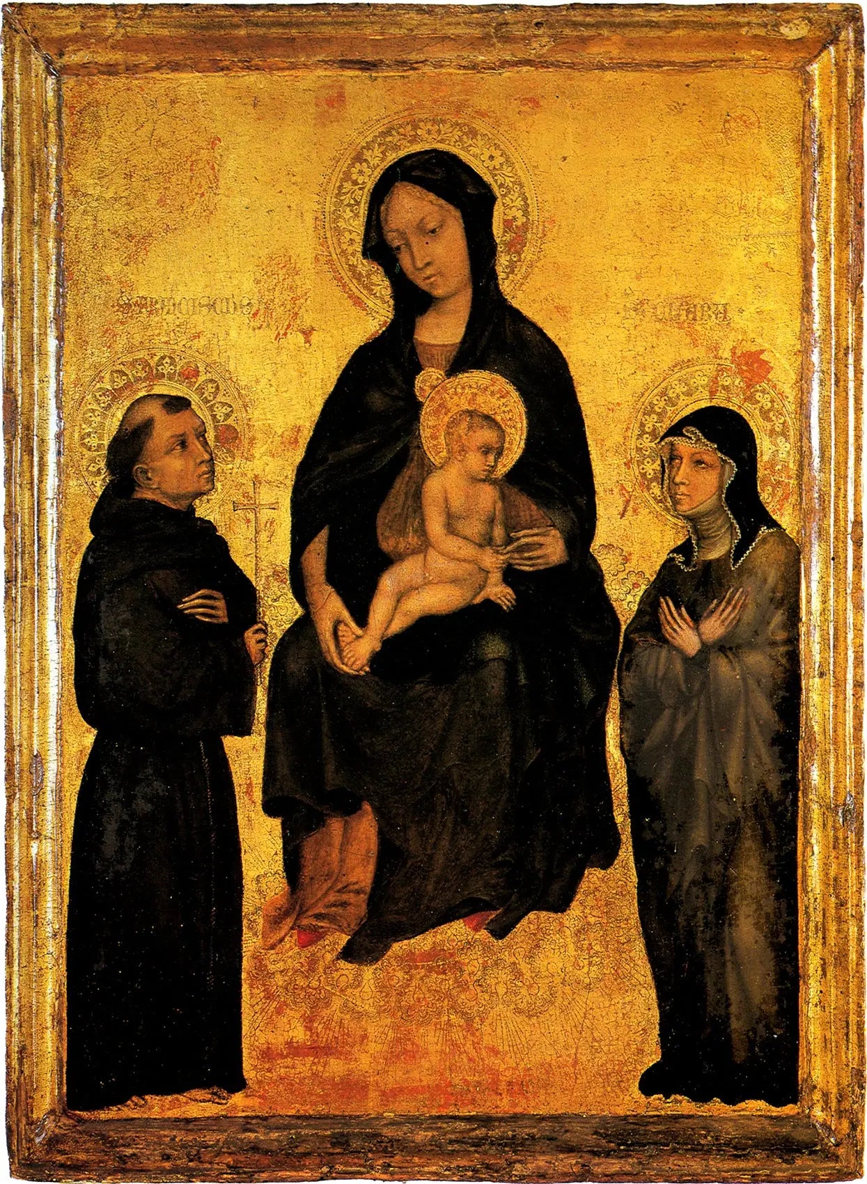 Madonna col Bambino in gloria tra i santi Francesco et Chiara - Gentile da Fabriano - Alpha Reproduction