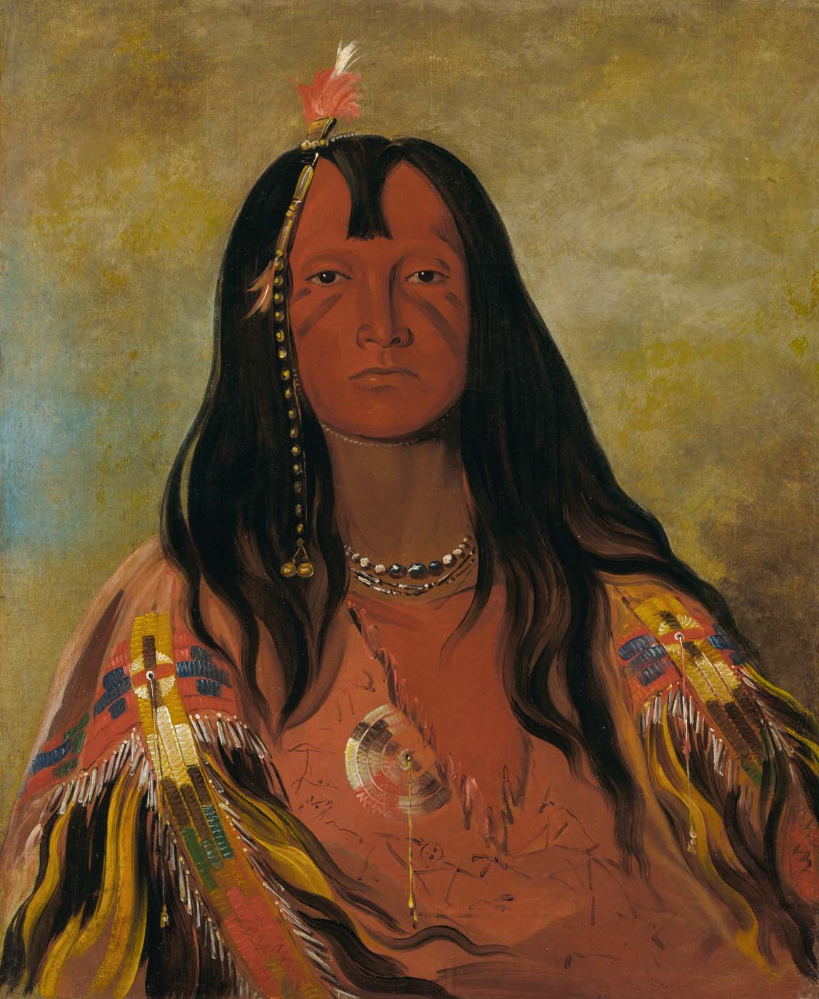 H'co-a-h'co-a-h'cotes-min, Pas de cornes sur la tête, un brave - George Catlin