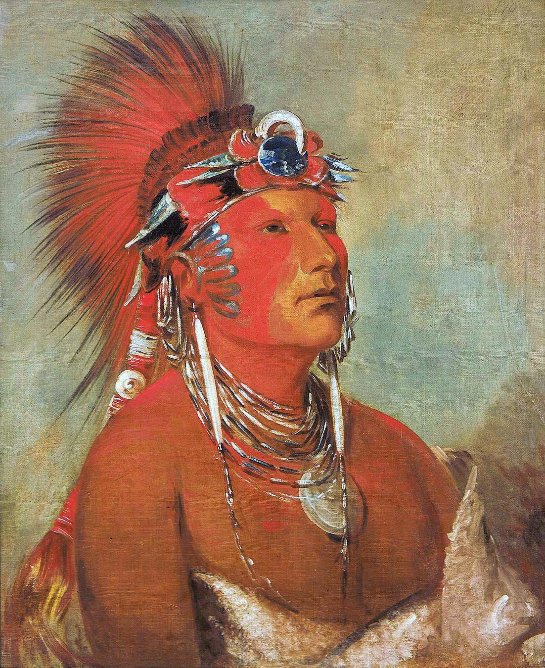 Jee-hé-o-hó-shah, Ne peut être renversé, un guerrier - George Catlin