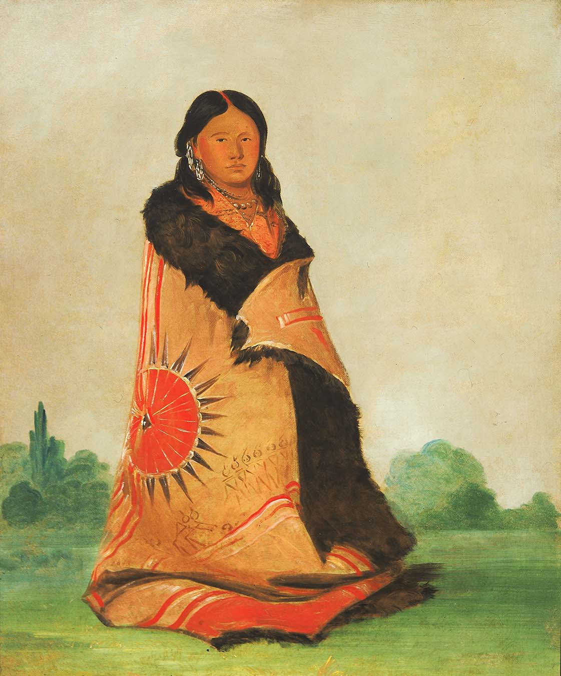 Mong-shóng-sha, Saule courbé, épouse du Grand Chef - George Catlin