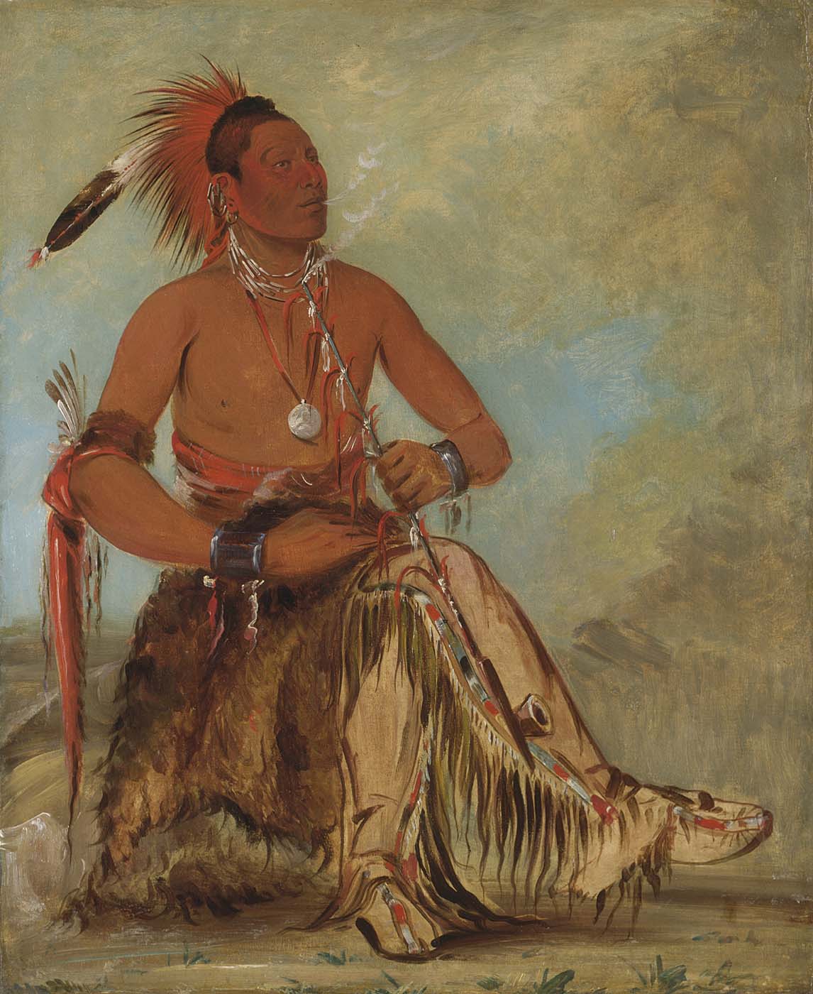 Nóm-ba-mon-nee, Double Walker, un Brave - George Catlin