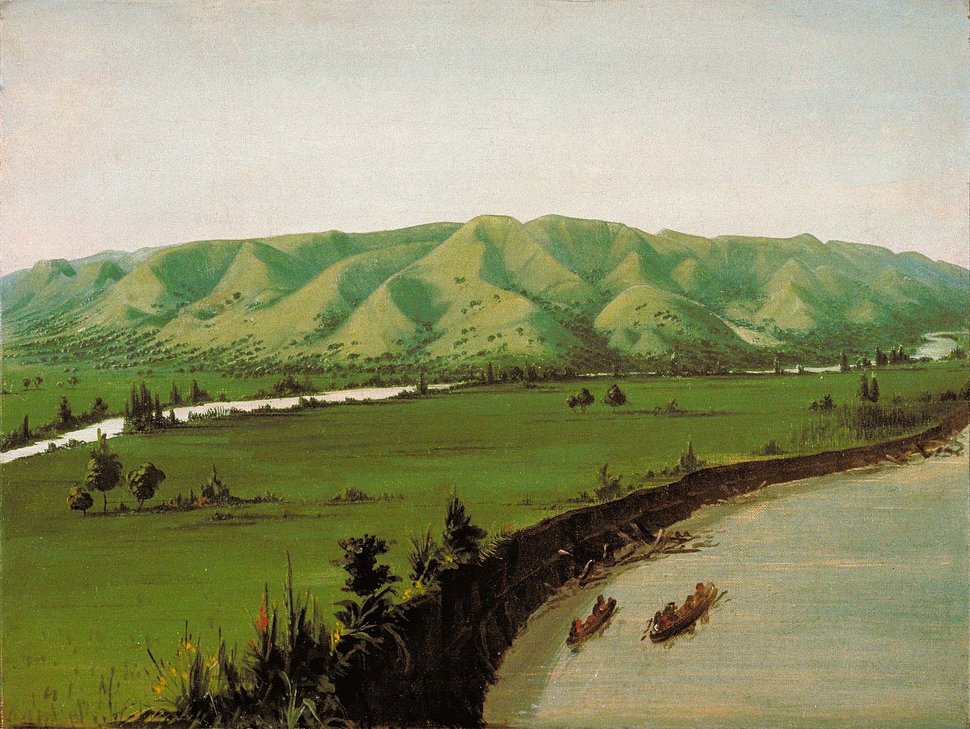 Falaises de Nishnabottana, à 1 070 milles au-dessus de Saint-Louis - George Catlin